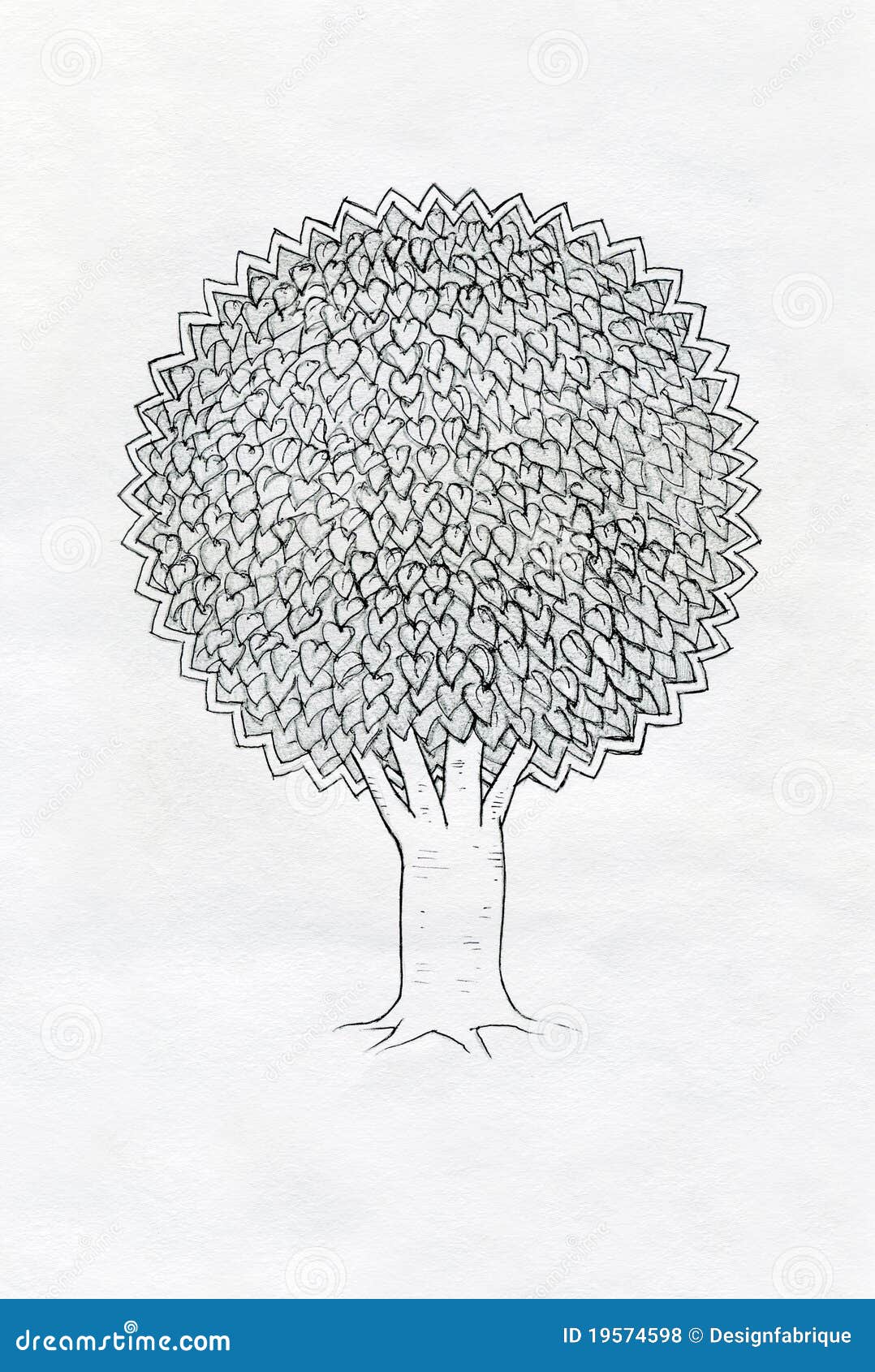 Tree drawing. stock illustration. Illustration of grow - 19574598