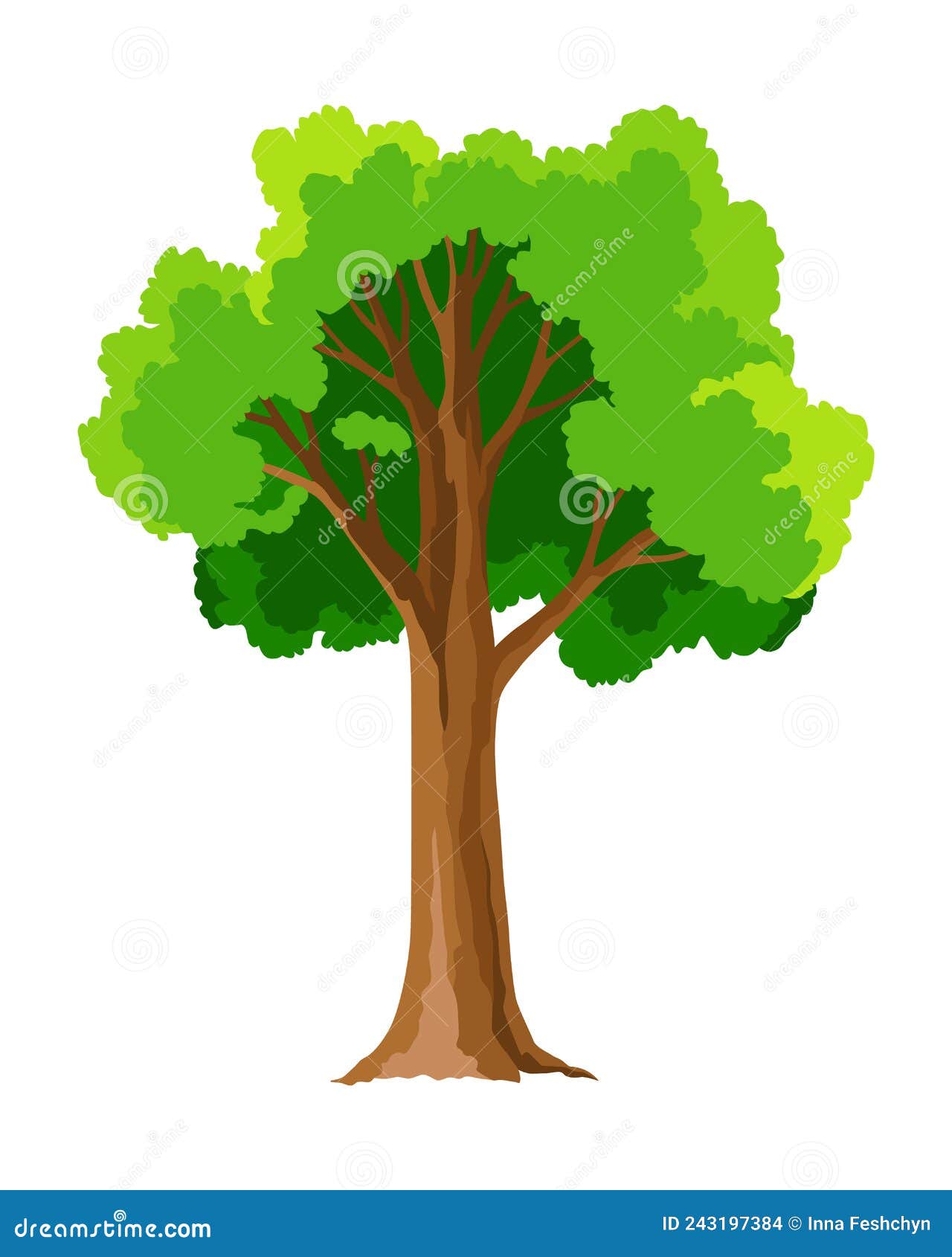 tree. eco concept of nature plant.  flat green oak tree icon  on white background. garden botanical