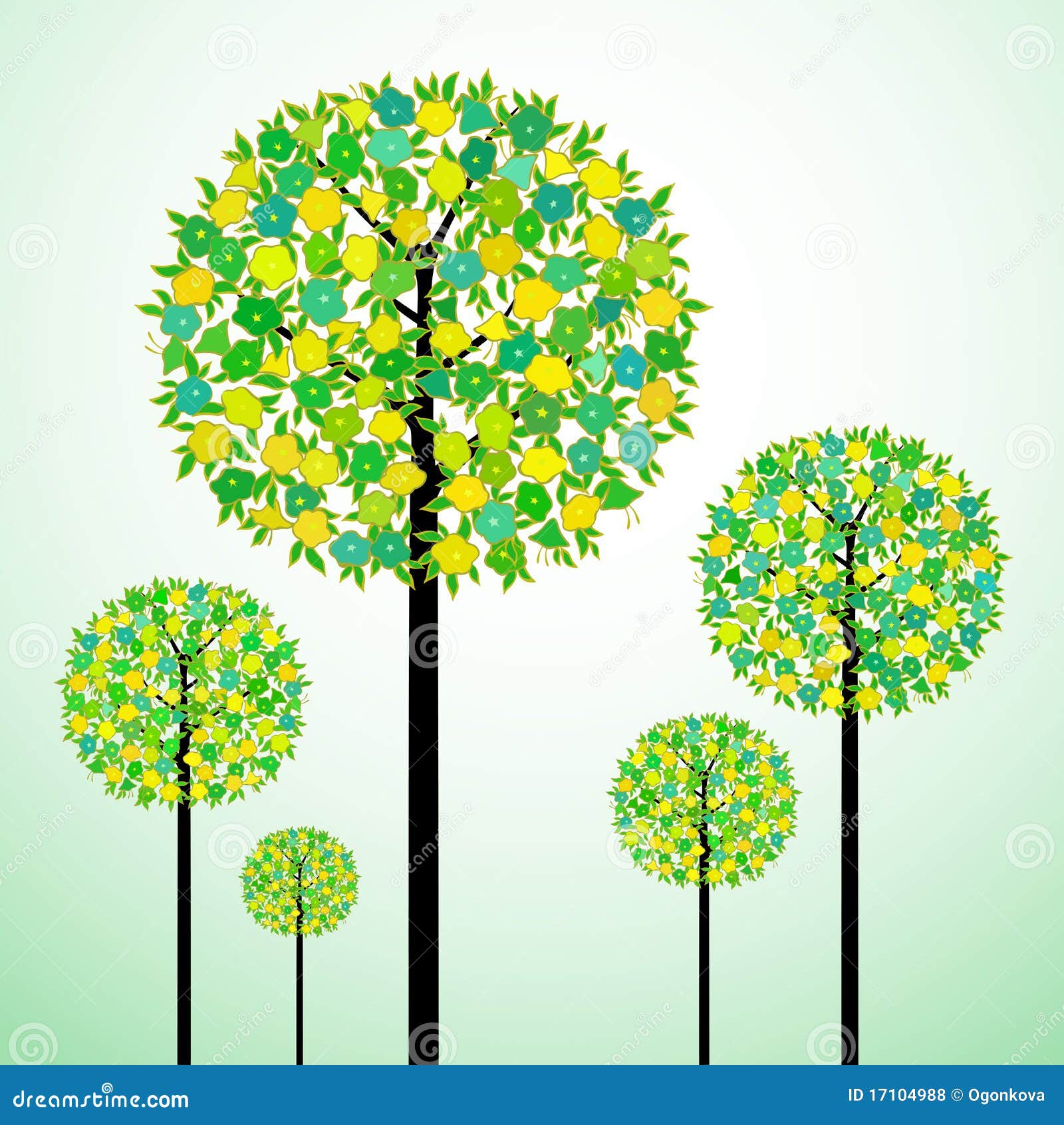 Tree with flowers stock vector. Illustration of flowers - 17104988