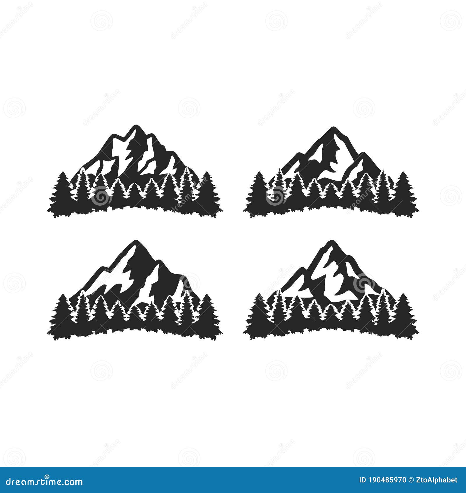 Free Free 63 Forest Mountain Silhouette Svg SVG PNG EPS DXF File