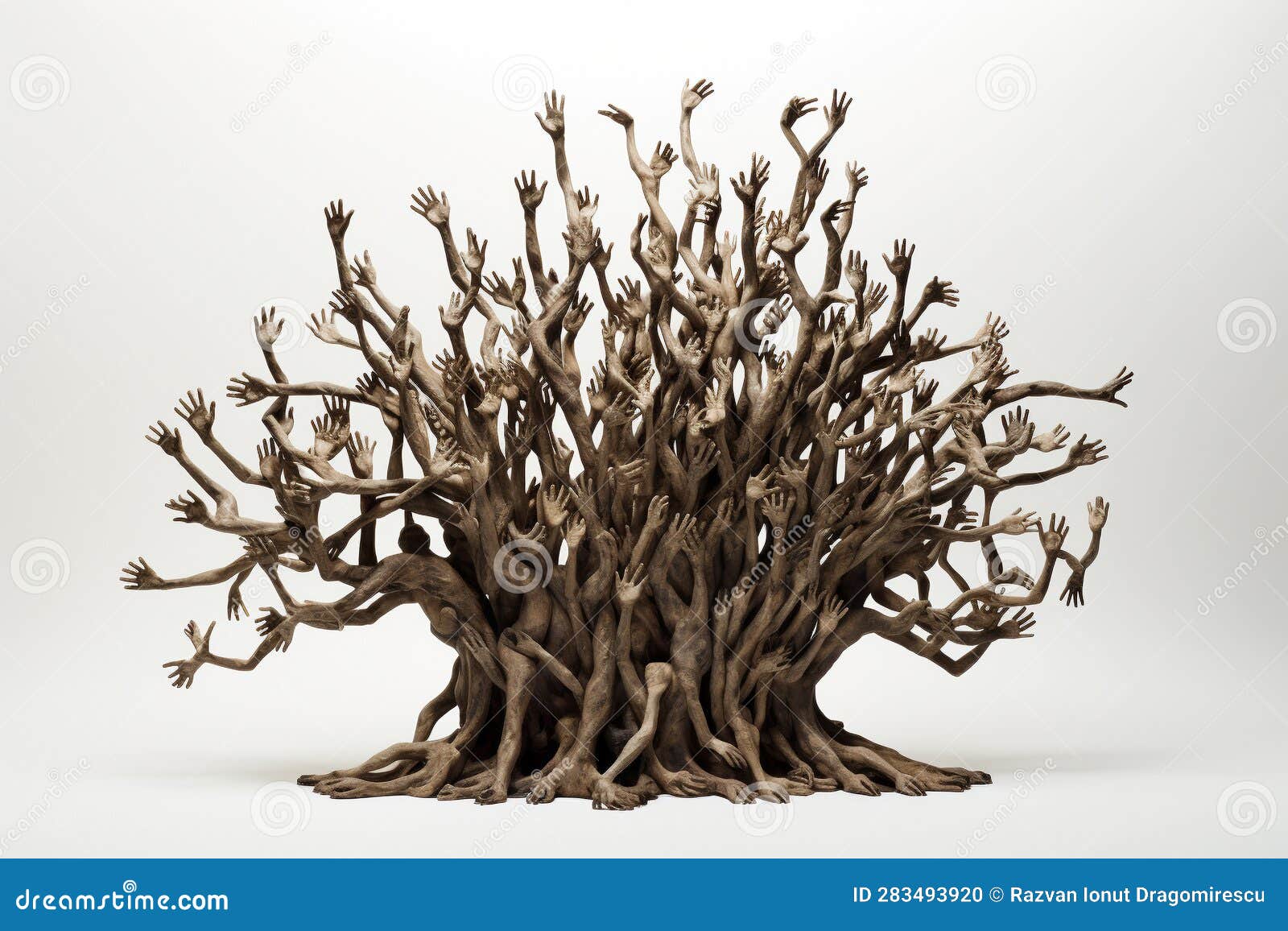 tree formed entirely by interconnected human figures, izing unity and interconnectedness. ai generated