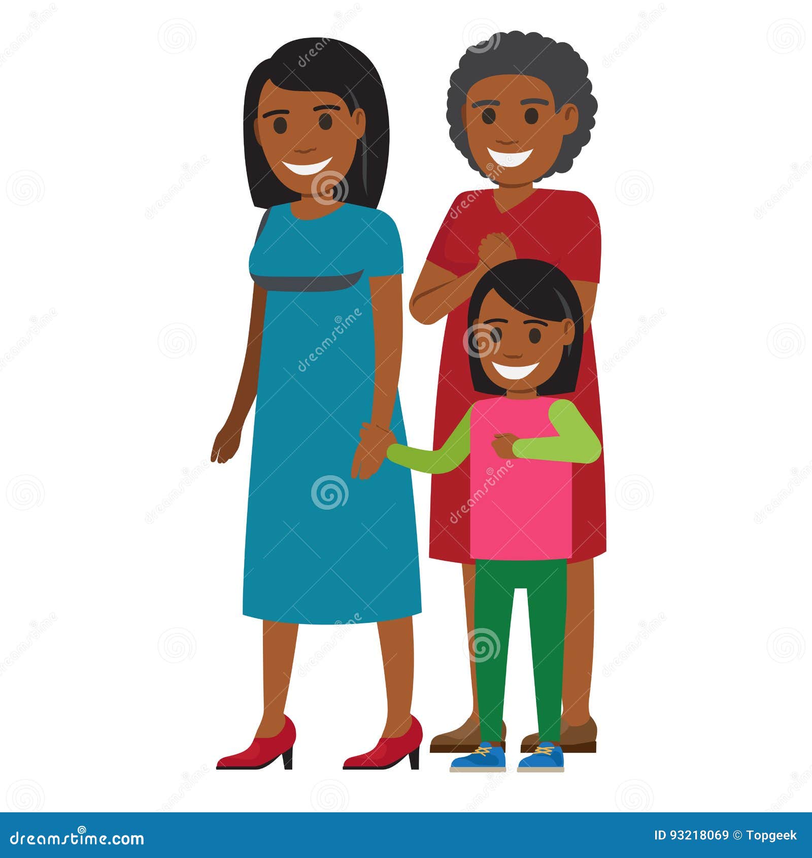 Tree Generations Of Women Standing Together Vector Stock