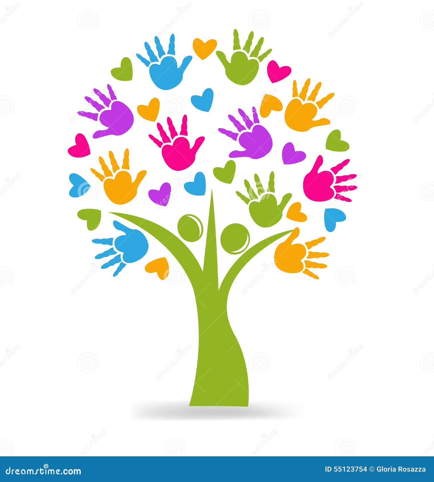 tree hands and hearts logo