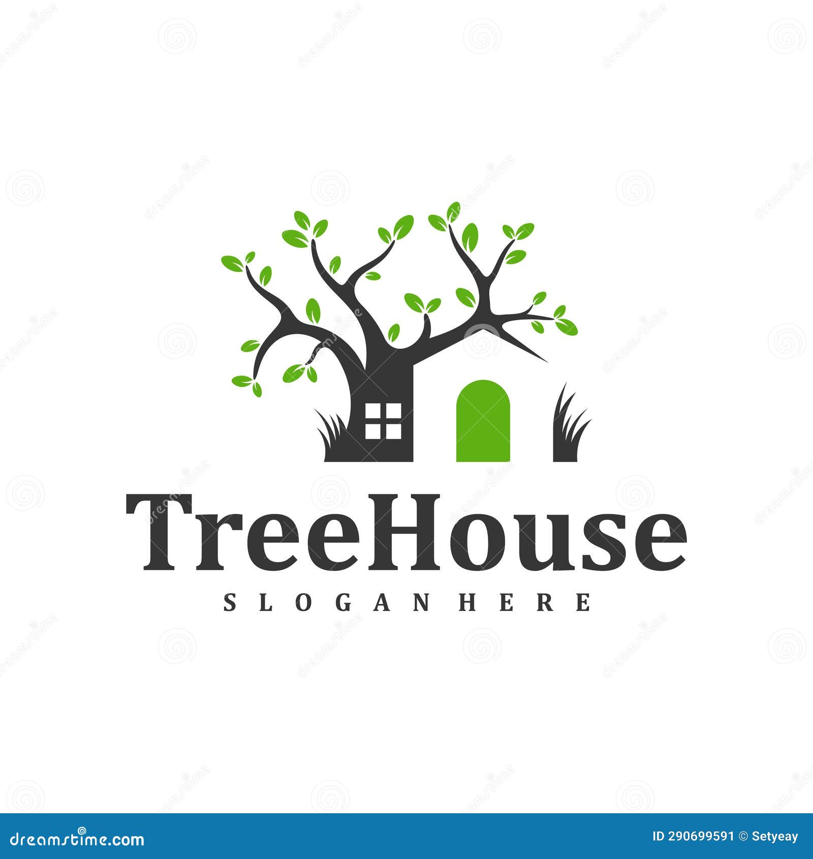 Tree House Logo Design Template. Creative House Tree Logo Vector