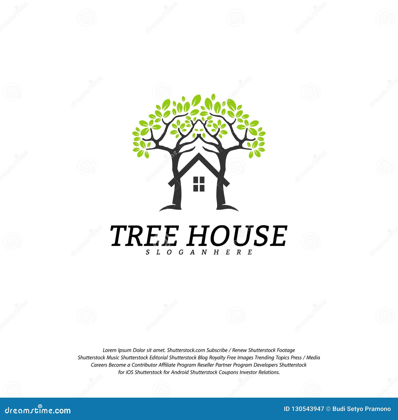 The Tree House Leaves Logo Design Vector Illustration, Exclusive Logos