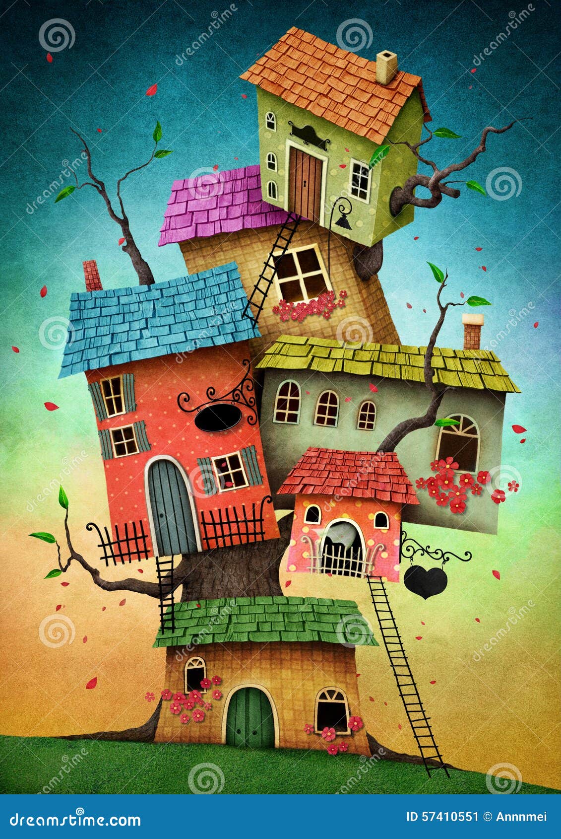 Tree houses stock illustration Image of nelementary 