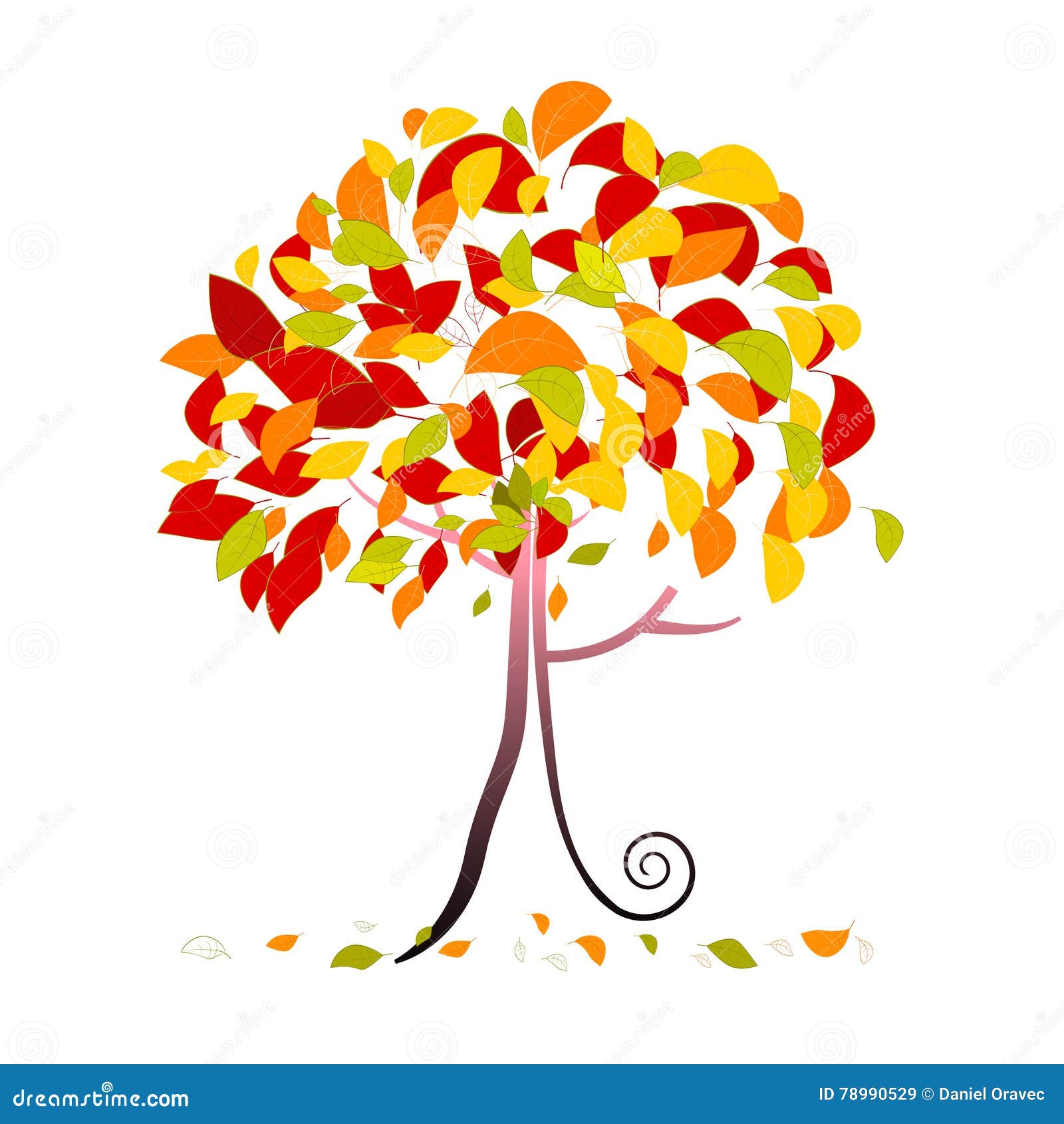Tree Illustration - Abstract Vector Autumn Tree Stock Vector ...