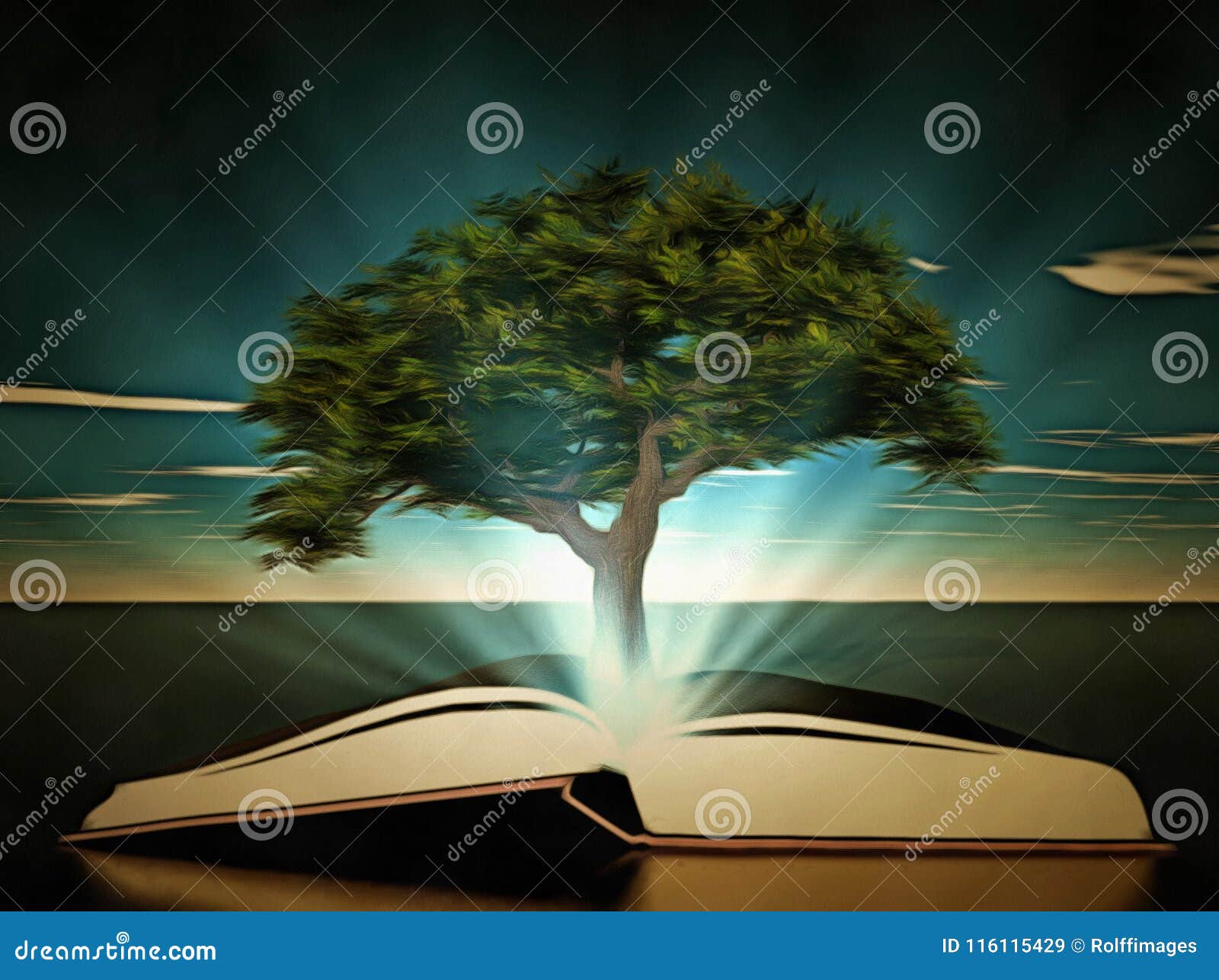 Tree of knowledge stock illustration. Illustration of blue - 116115429