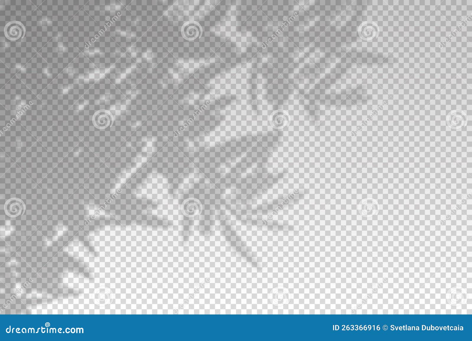 Tree Leaf Shadow. Plant Leaves Overlay Shade. Soft Reflect Light from