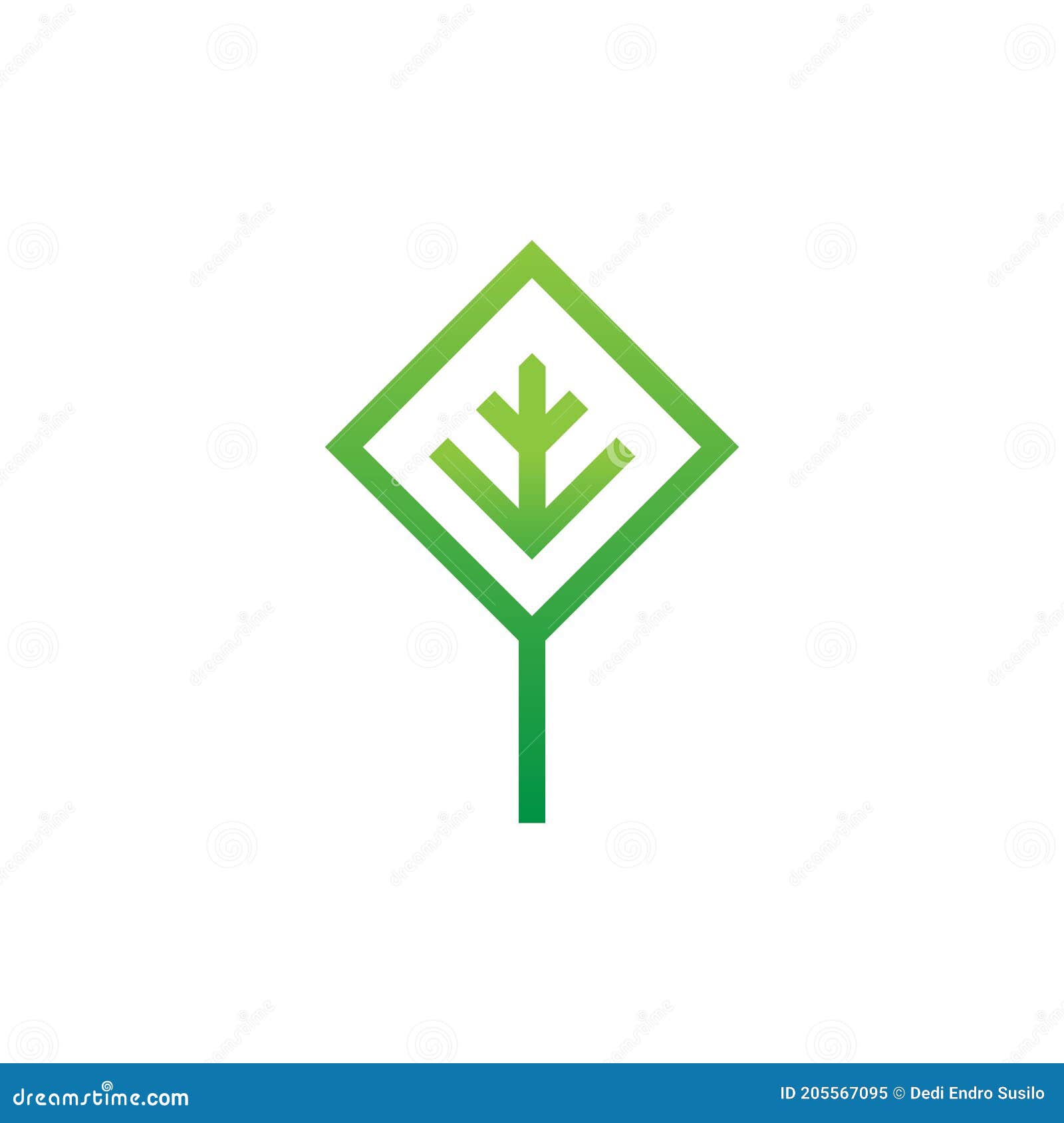 tree logo, describes a tree in the form of geometry