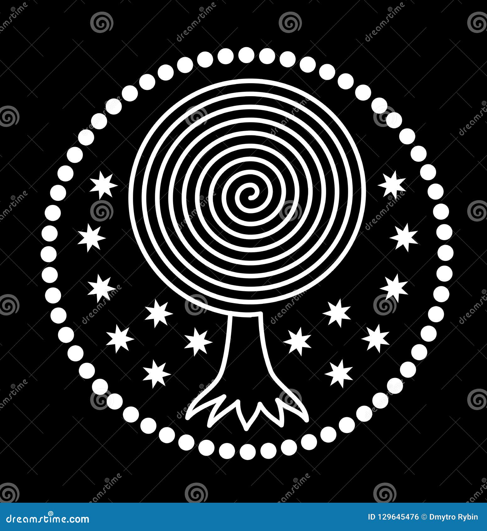 Download Mandala. Tree Of Life From A Spiral On A Starry Black ...