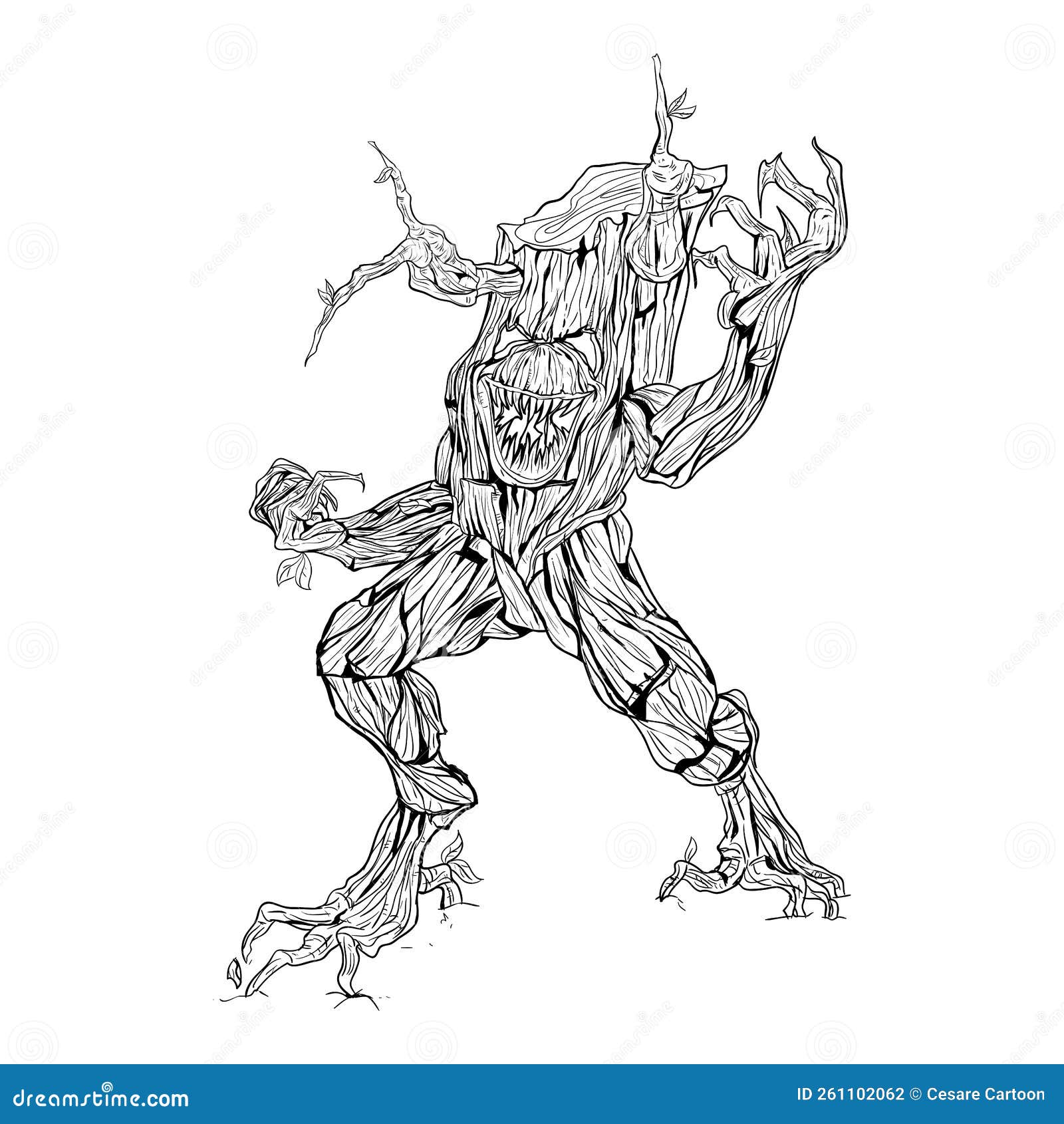 Cartoon tree monster stock vector. Illustration of tree 261102062