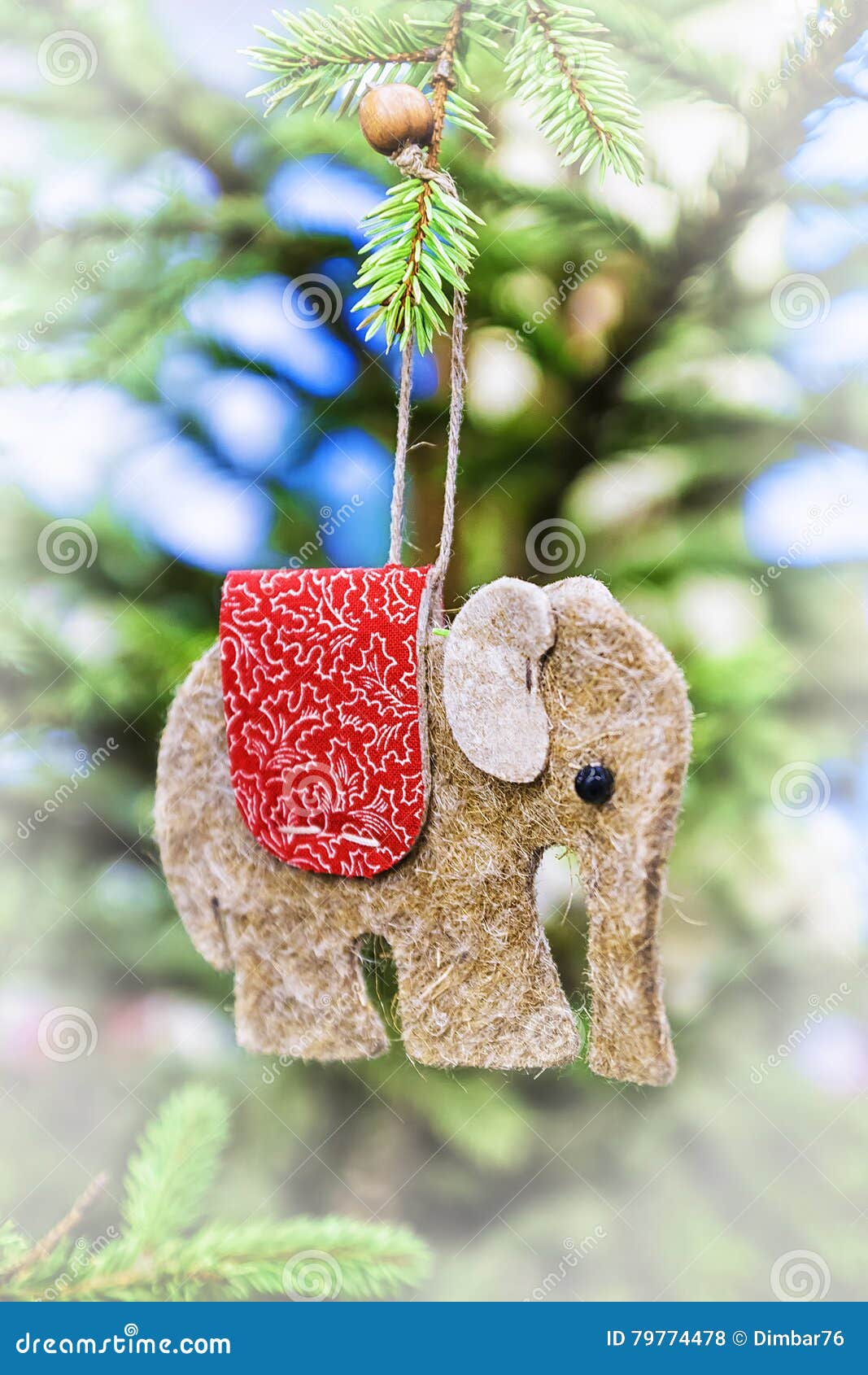 Tree Toy Elephant on the Christmas Tree Stock Photo Image of