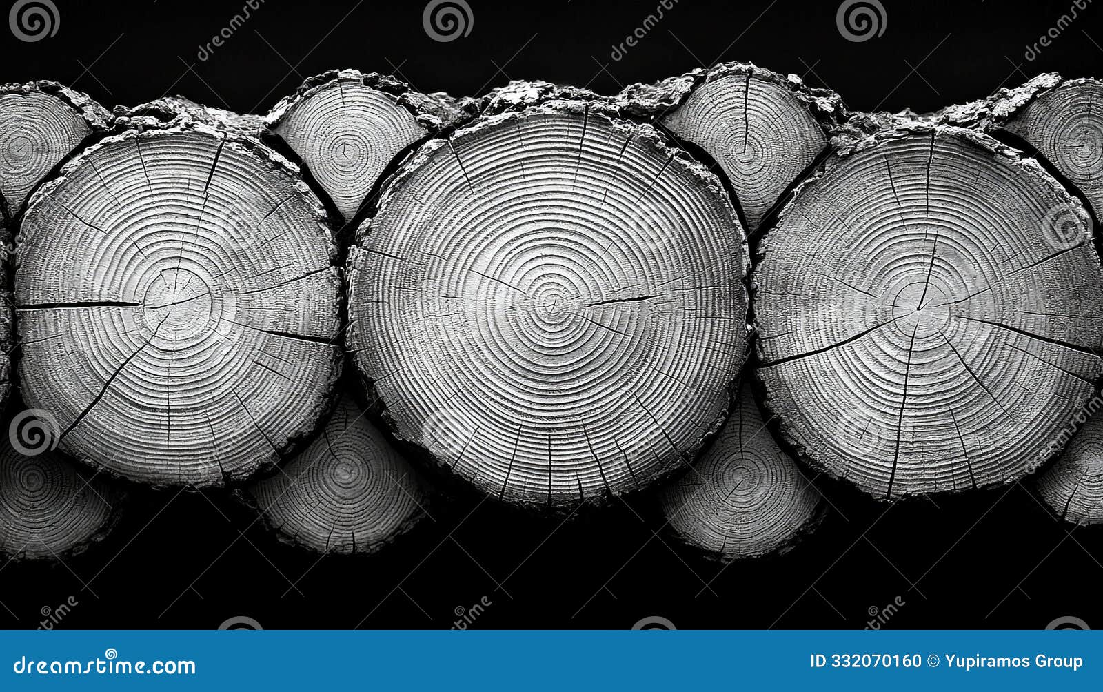 tree trunk circle pattern, rough old timber stack generated by ai
