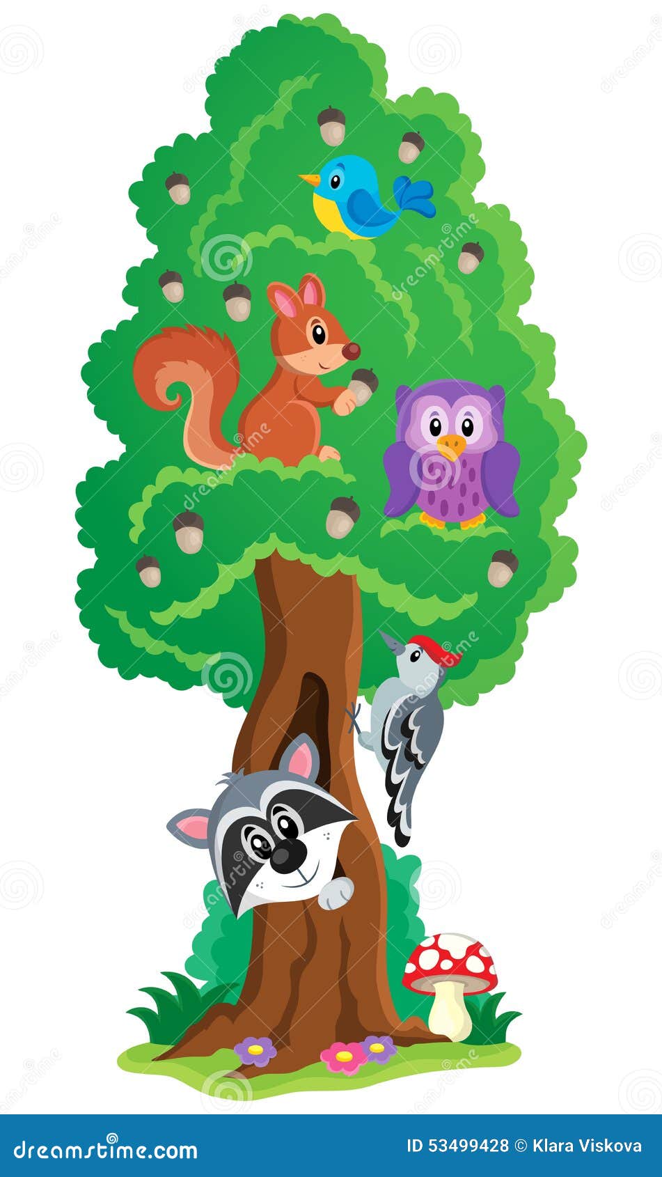 Tree With Various Animals Theme 1 Stock Vector Image 53499428 vector-animals-and-trees-animal-tree-grassland-png-and-vector-for