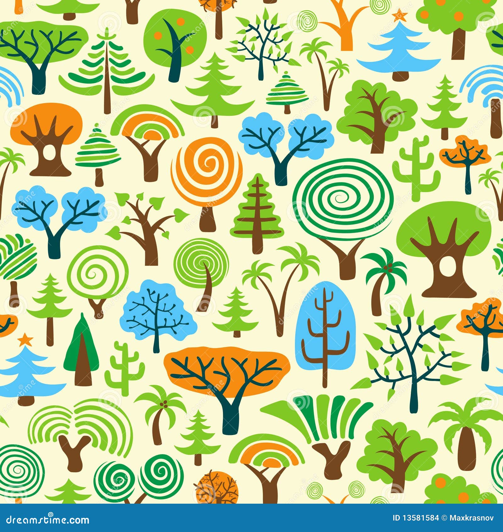 Tree Wallpaper stock vector. Illustration of color, flower - 13581584