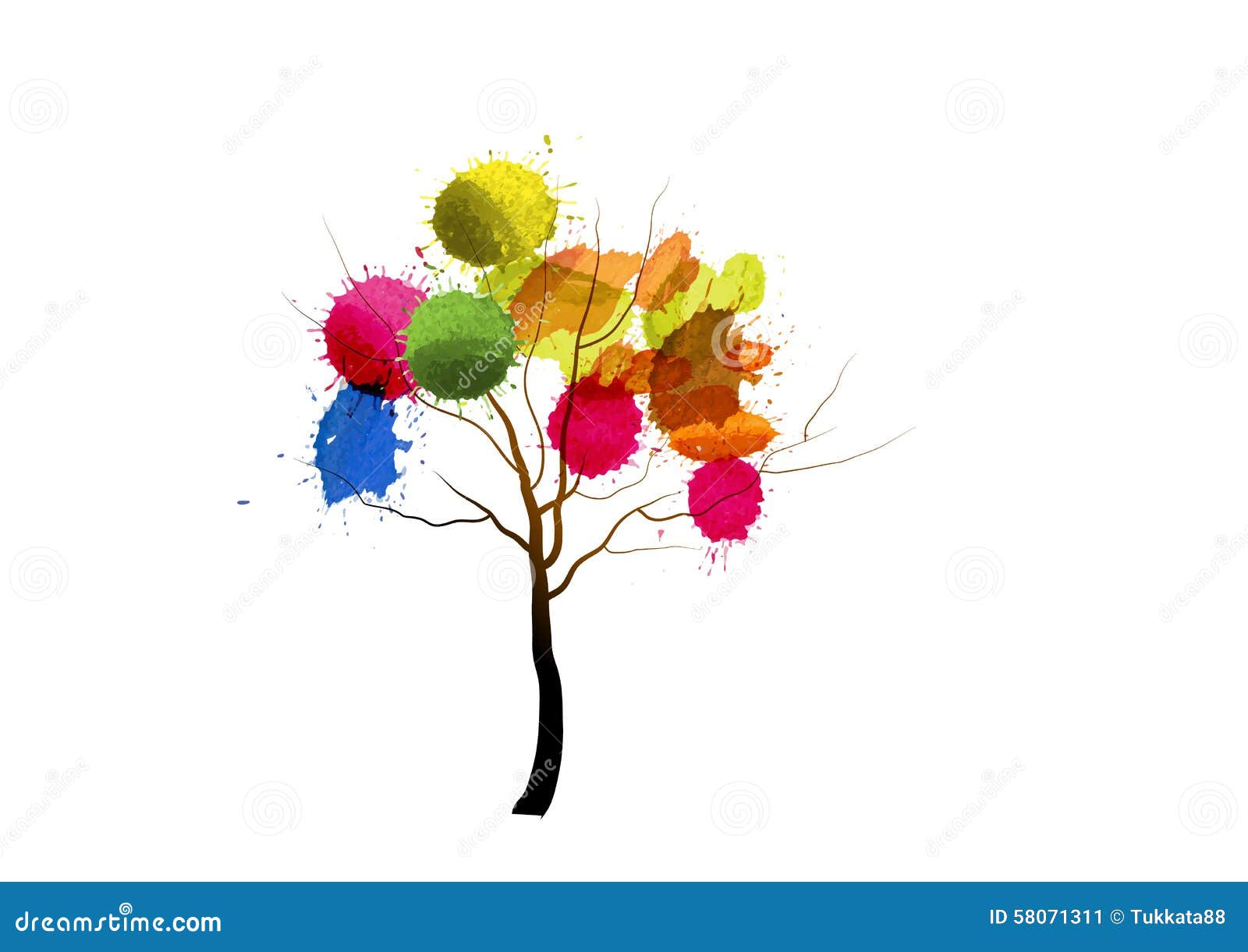 Tree Watercolor Painting on White Background, Abstract,Vector Illustration  Stock Vector - Illustration of wallpaper, tree: 58071311