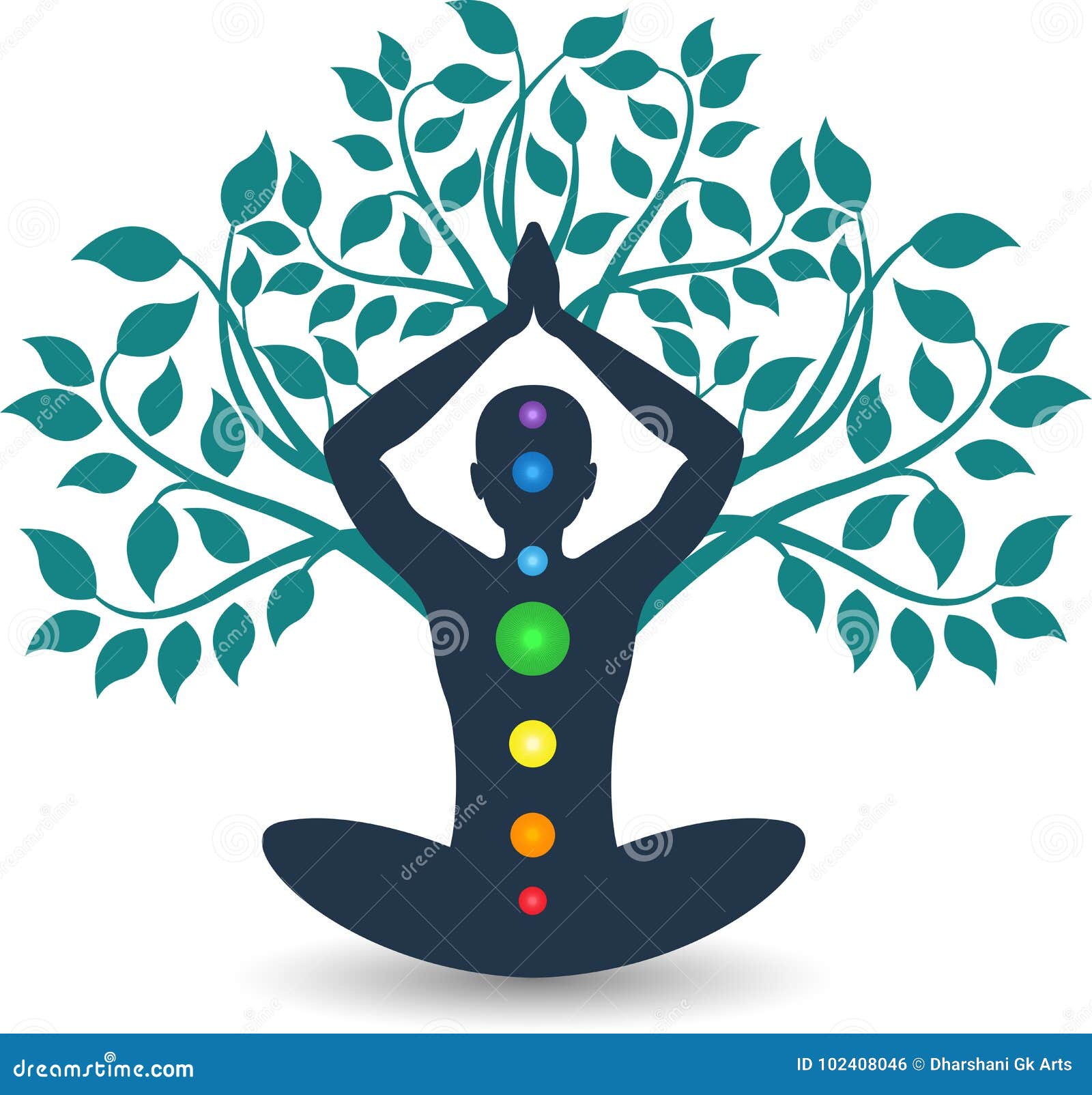 Tree yoga logo stock vector. Illustration of meditation - 102408046