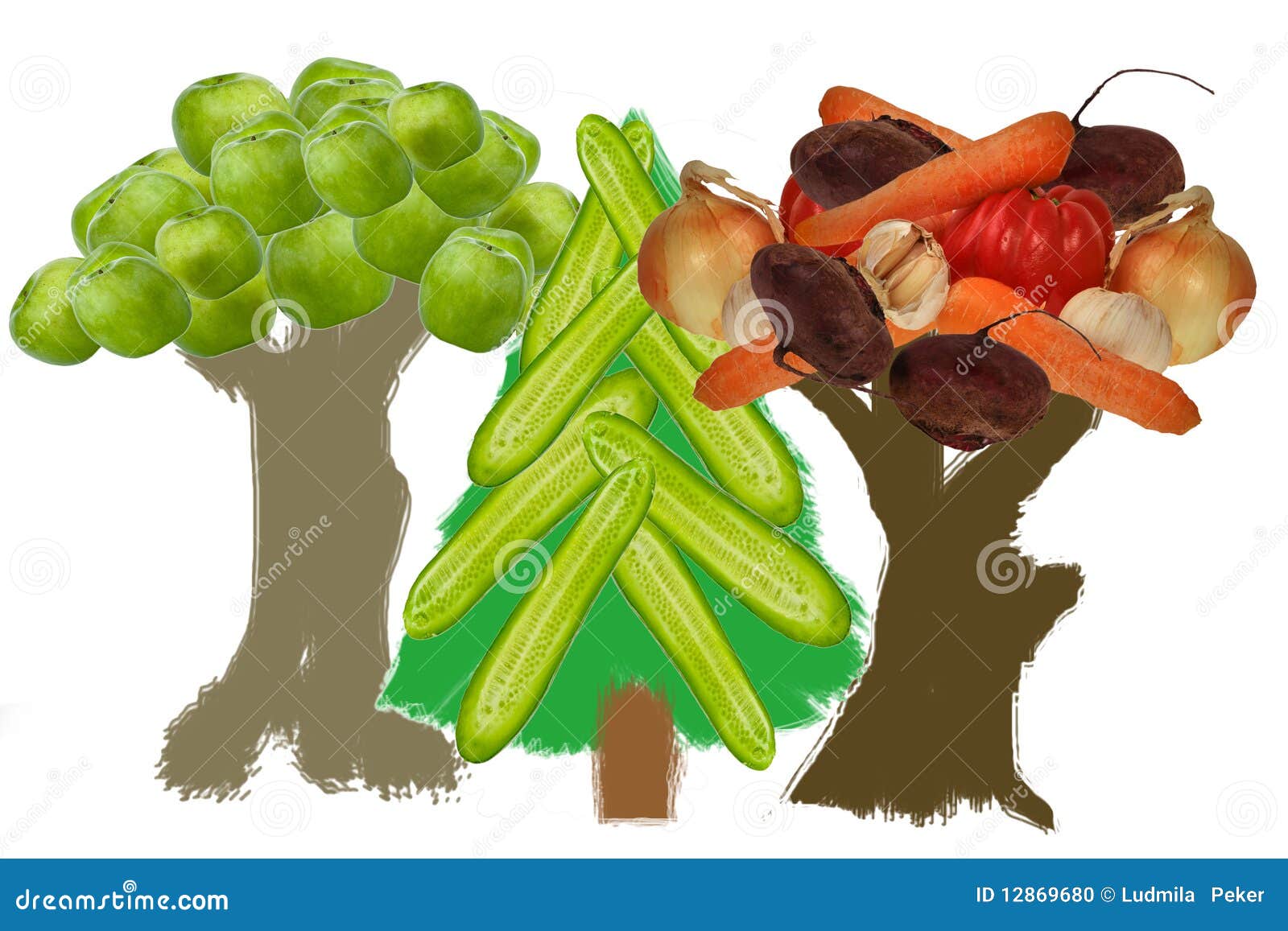 Trees from Fruit and Vegetables Stock Photo Image of tree, nature