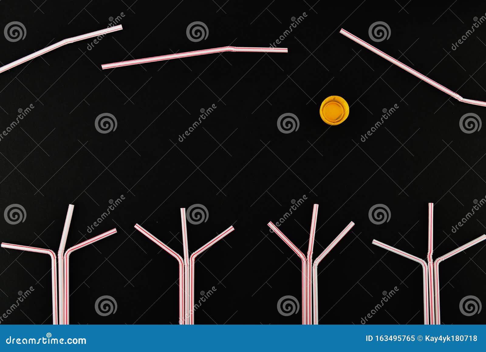 Trees Made of Plastic. Environmental Damage with Plastic. Plastic