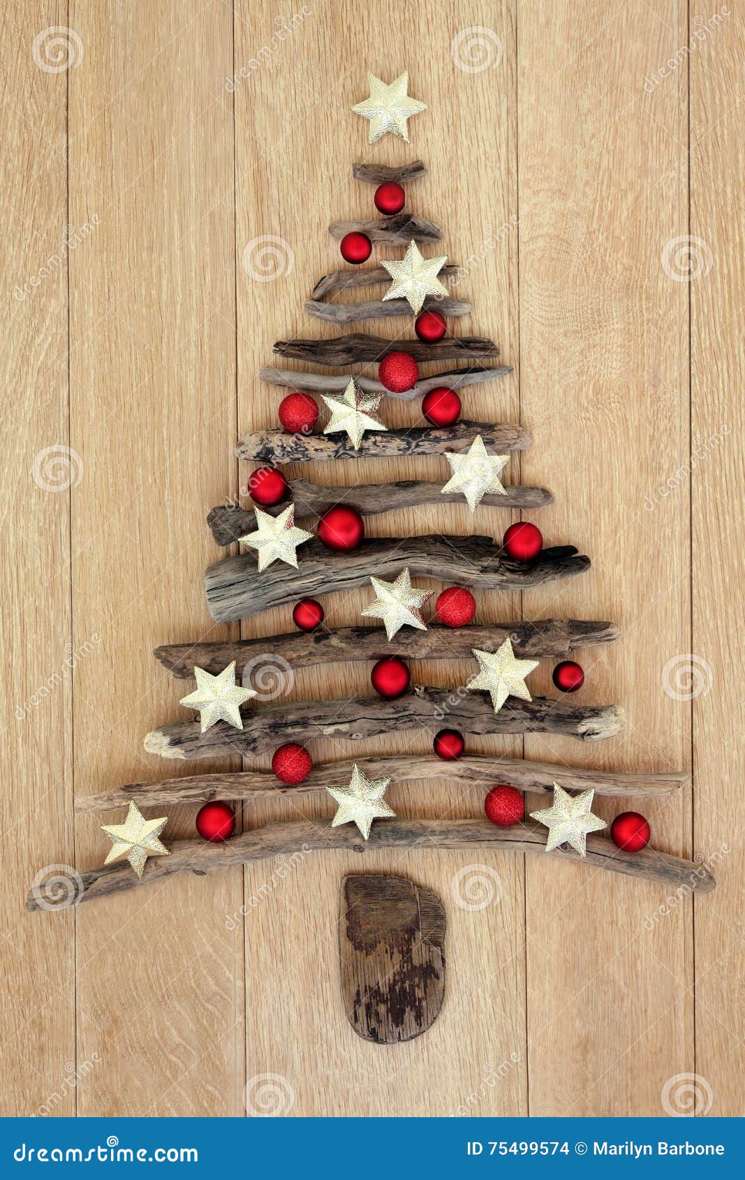 Treibholz Weihnachtsbaum Stockfoto Bild Von Winter Modern 75499574