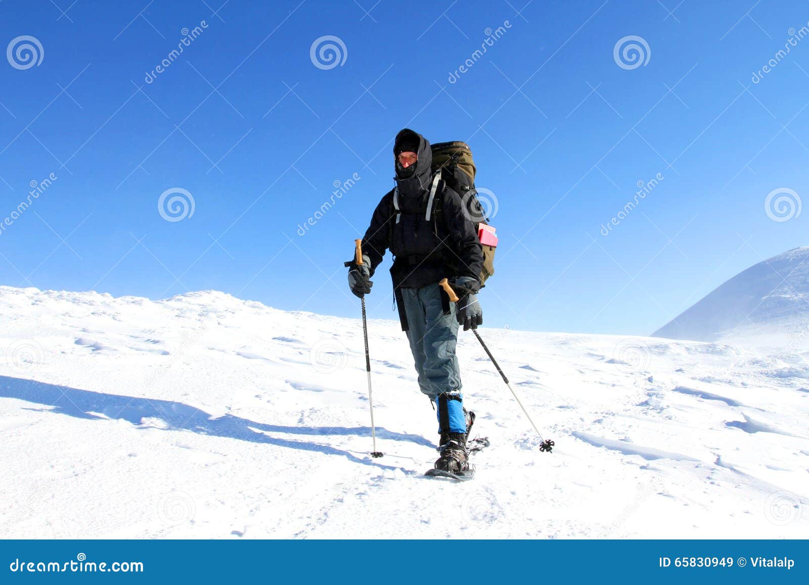 Trekking de randonneur dans les montagnes Sport et durée active Hausse dans les montagnes