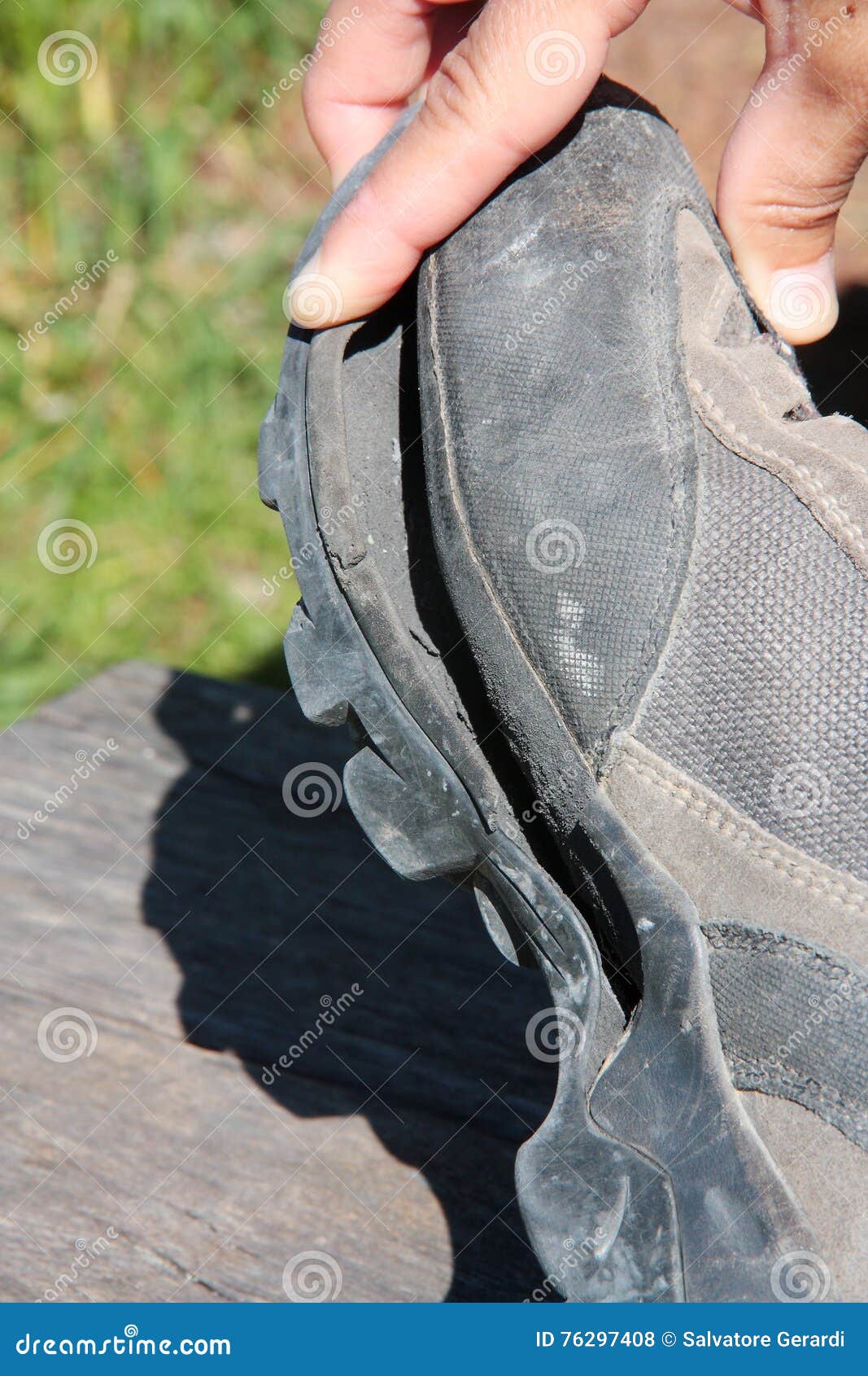 Trekking Shoe Broken after Intensive Use Stock Photo Image of shoe