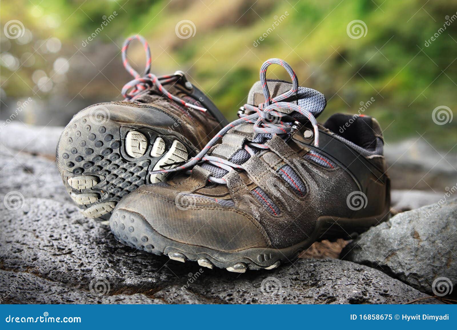 Trekking shoes stock image. Image of sport, running, background 16858675