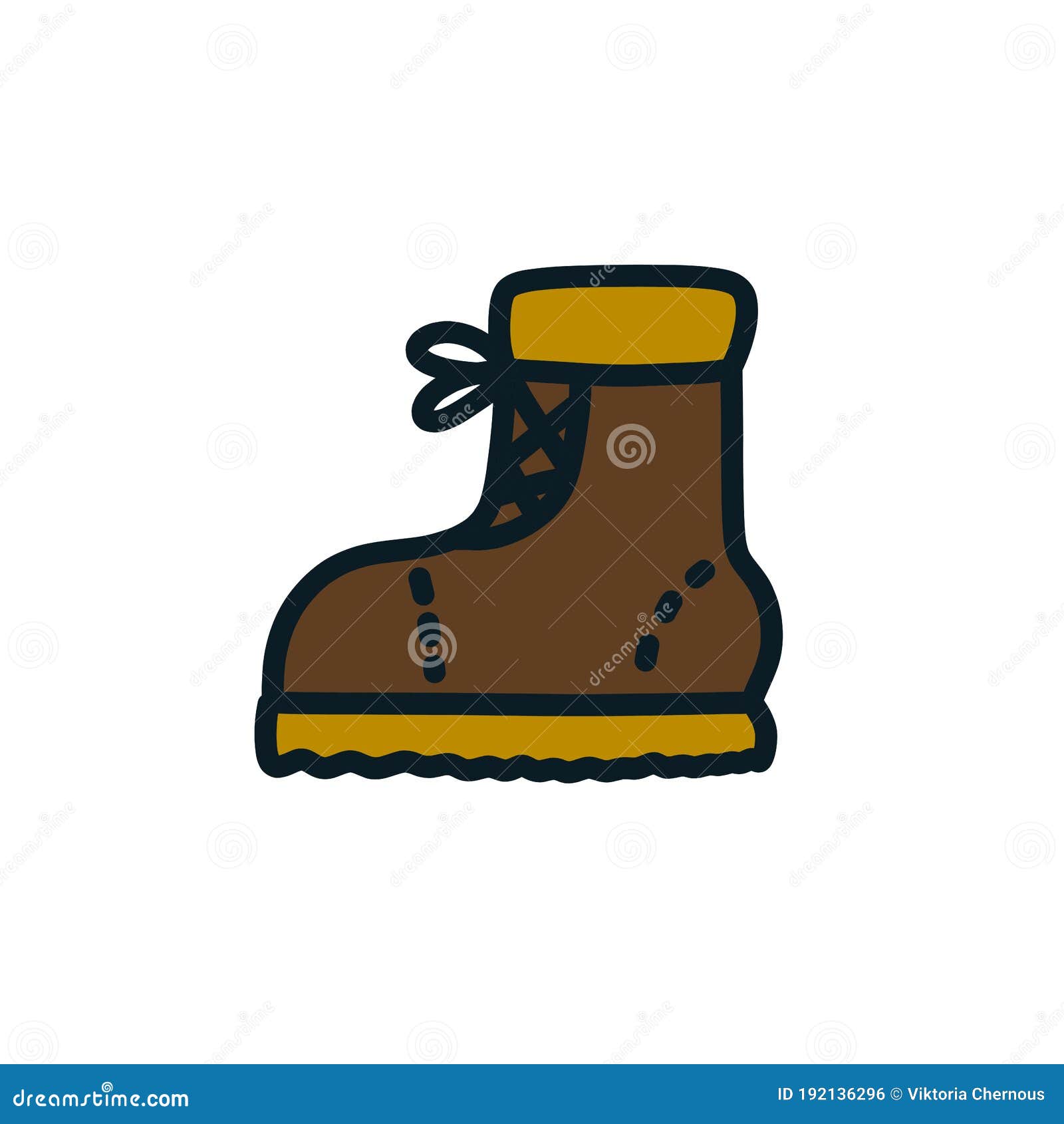 Trekking Shoes Doodle Icon, Vector Color Illustration Stock ...