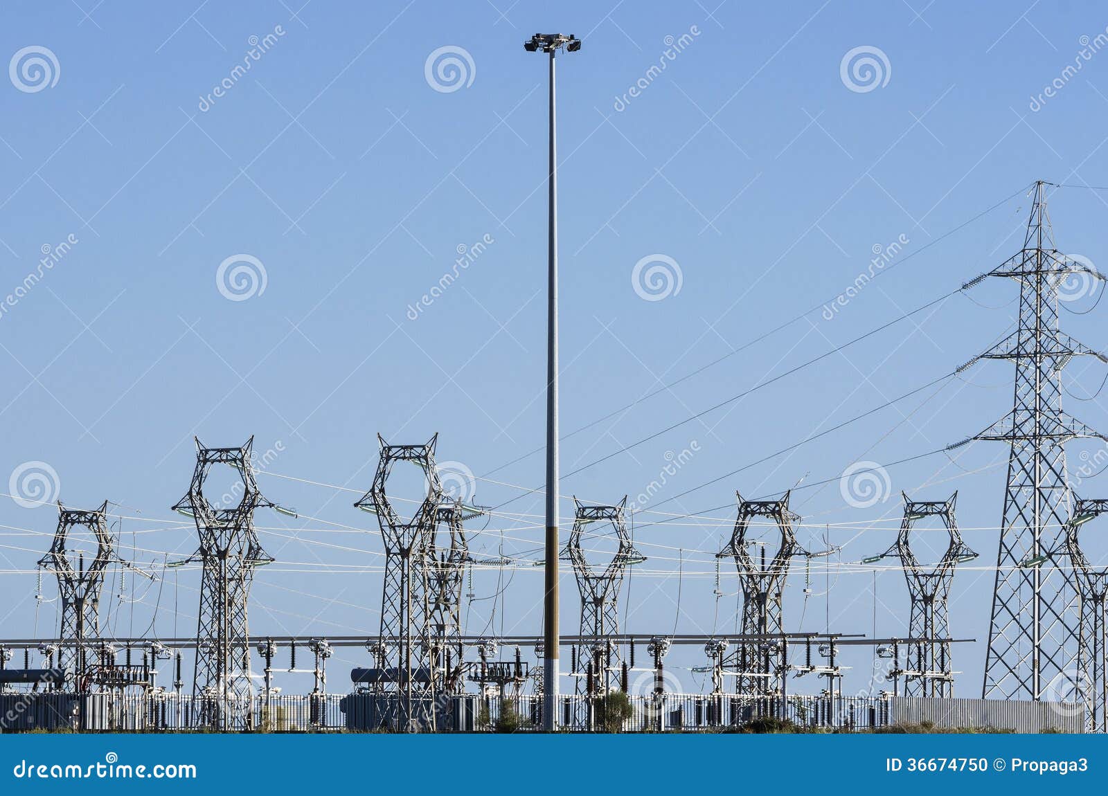 Trellises for the High Voltage Stock Photo Image of distribution
