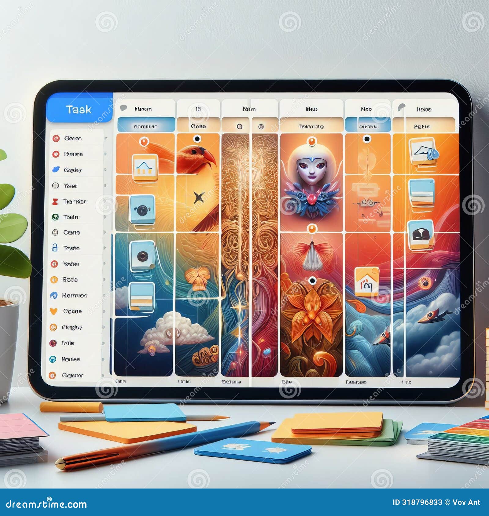 trello board interface with task cards, columns, and drag and d
