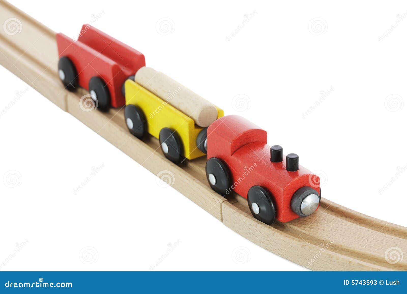 Trem De Madeira Do Brinquedo No Trilho Imagem de Stock - Imagem de bloco,  brinquedos: 5743593