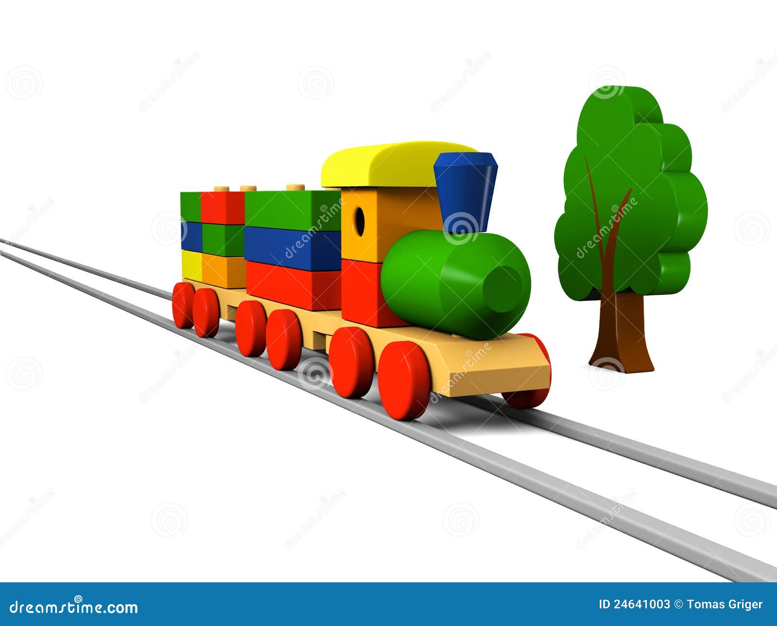 Trem de brinquedo com trilhos