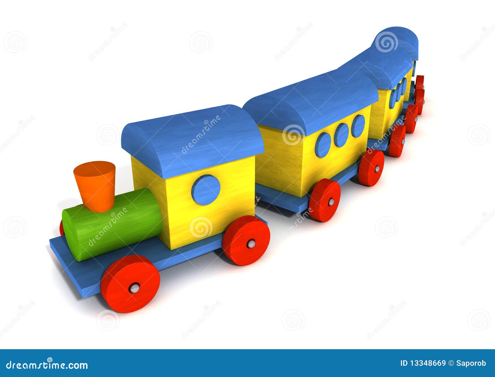 Tren de madera del juguete stock de ilustración. Ilustración de tren -  13348669