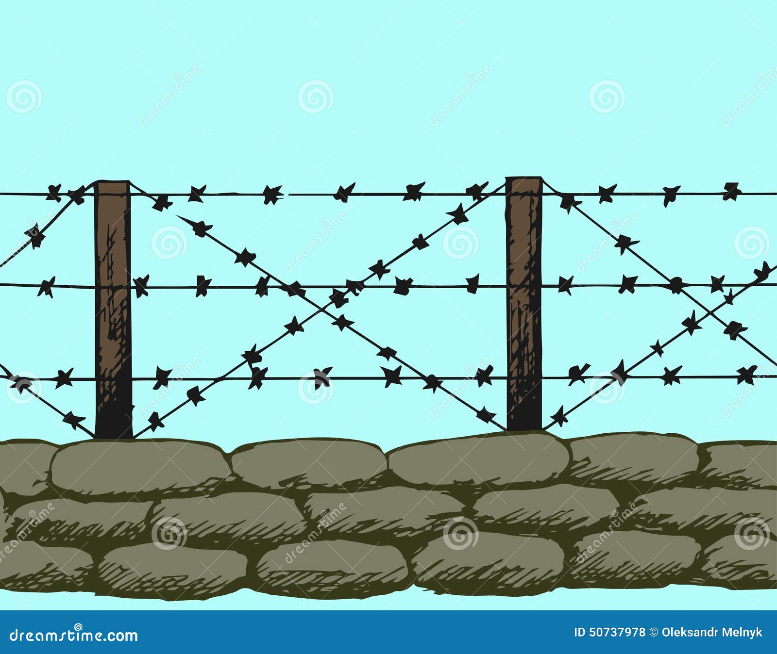 Trenches Of World War One Sandbags Vector Illustration CartoonDealer