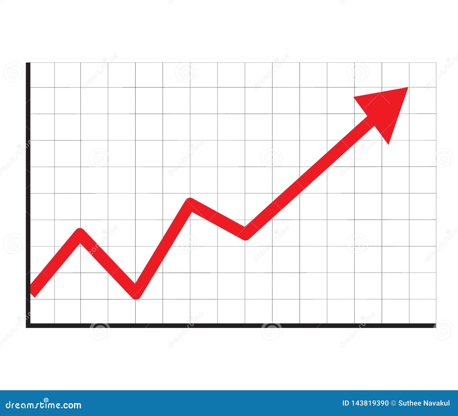 trend up graph icon in trendy  on white background. flat style. stock sign. growth progress red arrow icon for your web