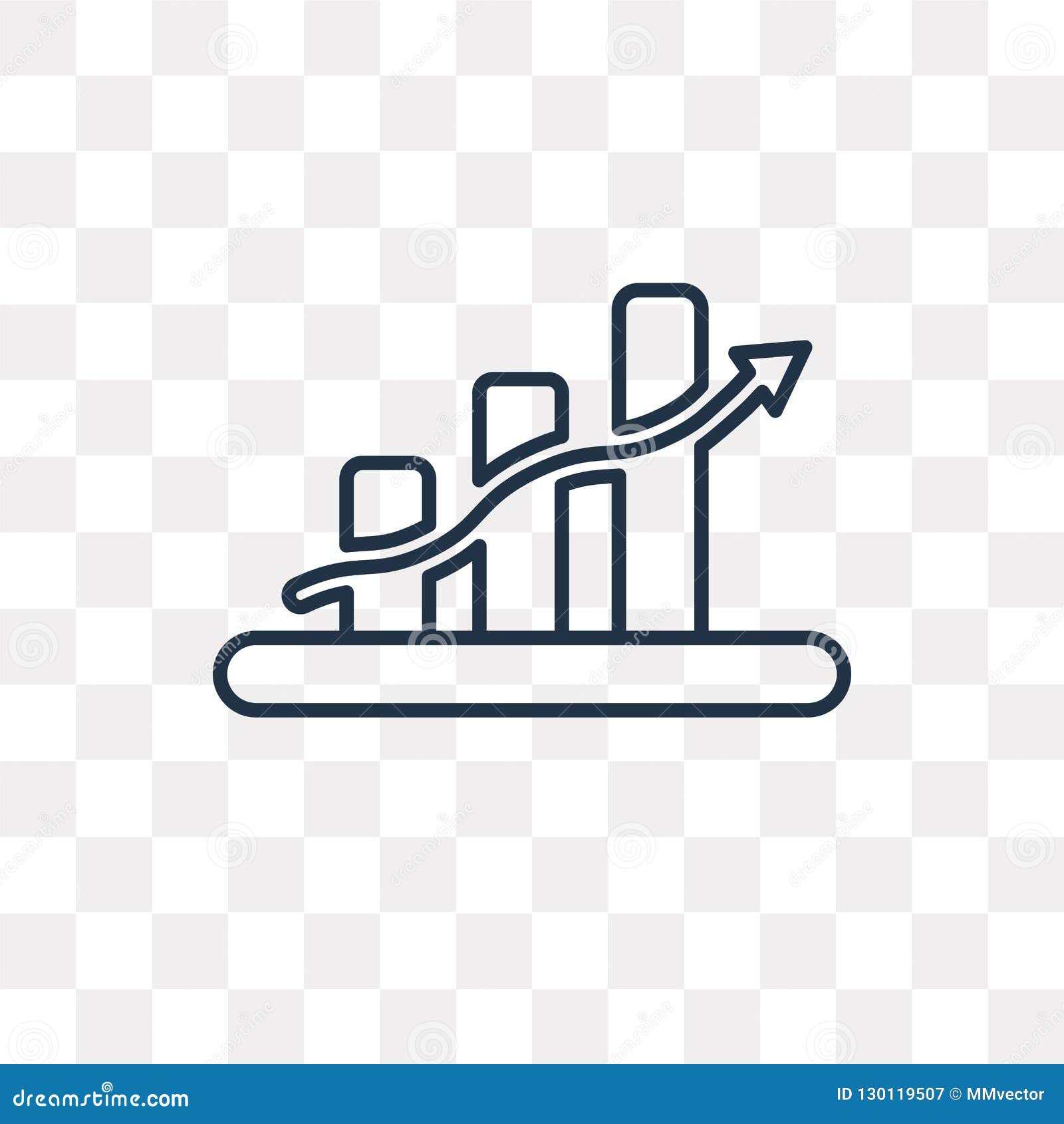 Trend Vector Icon Isolated on Transparent Background, Linear Trend ...