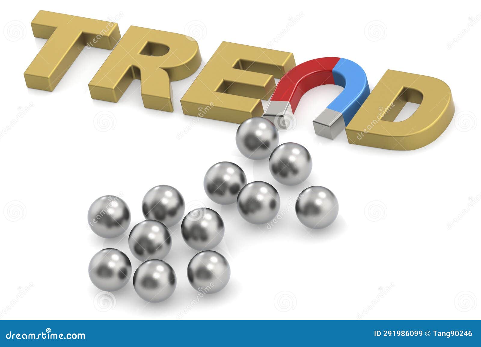 Trend Word with Attract Steel Balls Stock Illustration