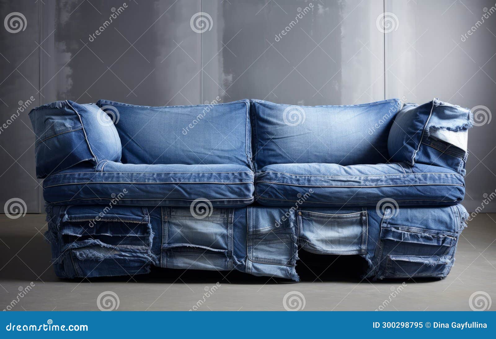 Trendsetting Denim Fabric Sofa Design Stock Image Image of
