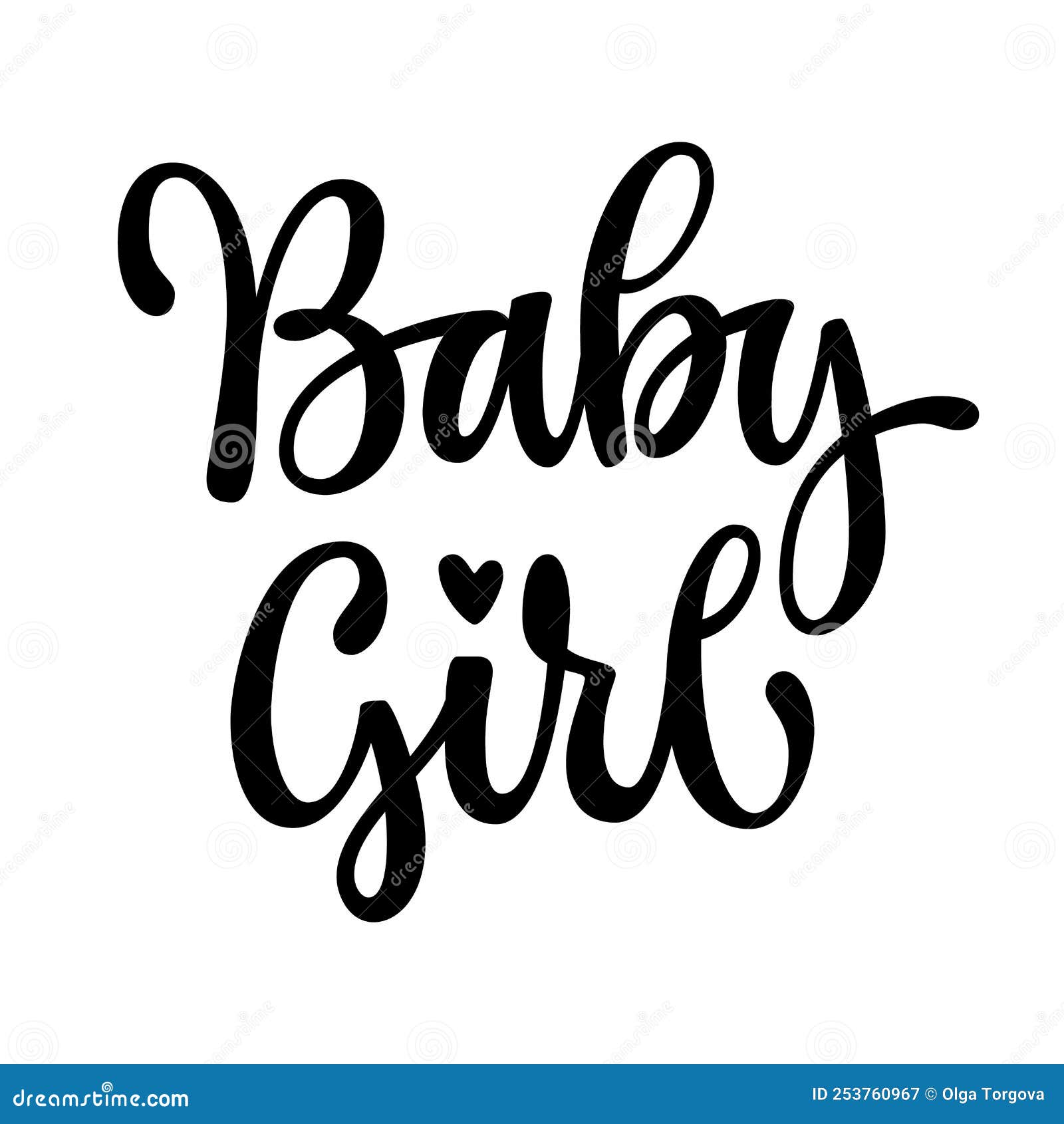 Trendy Calligraphy Text - Baby Girl. Lettering Design Element Stock ...