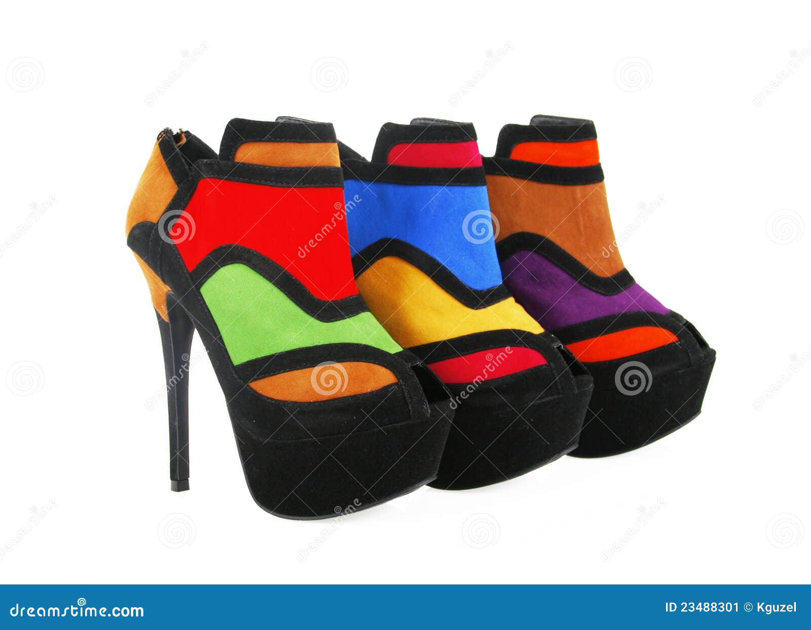 Trendy colorful heels stock image. Image of fashion, comfortable 23488301