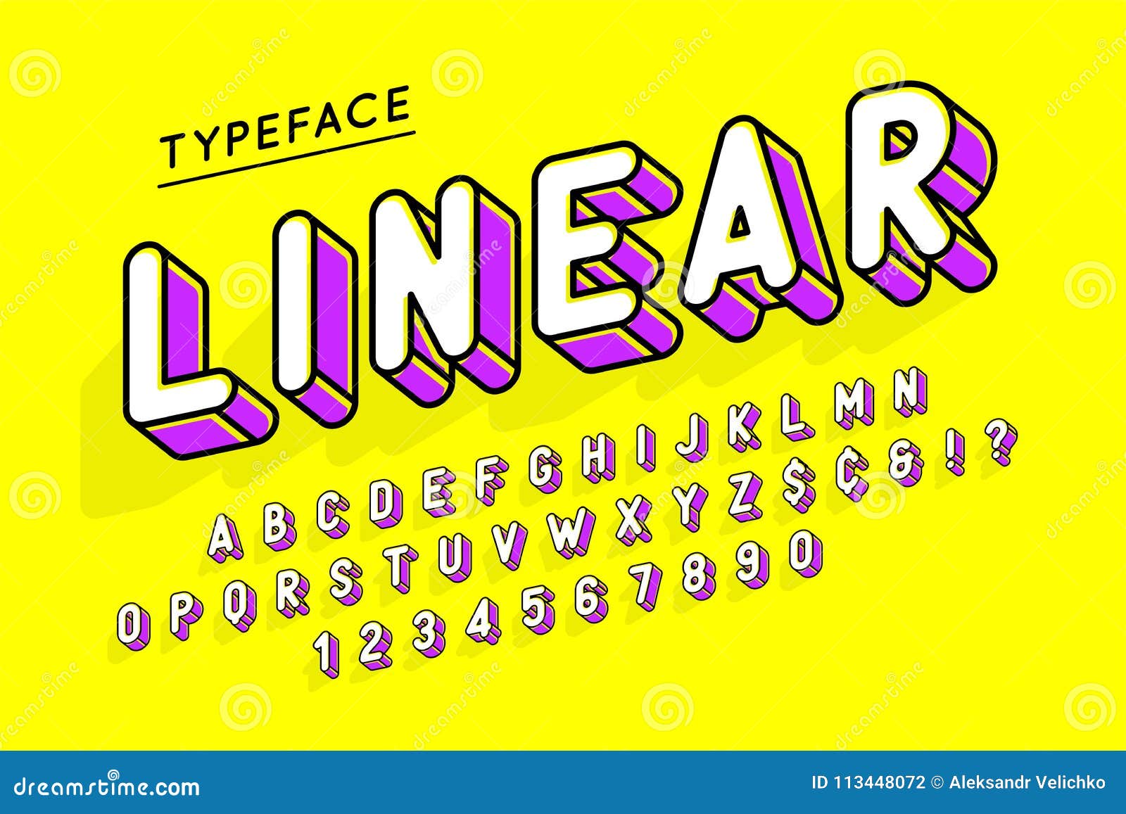 Trendy Display Font Popart Design, Alphabet, Letters and Numbers ...