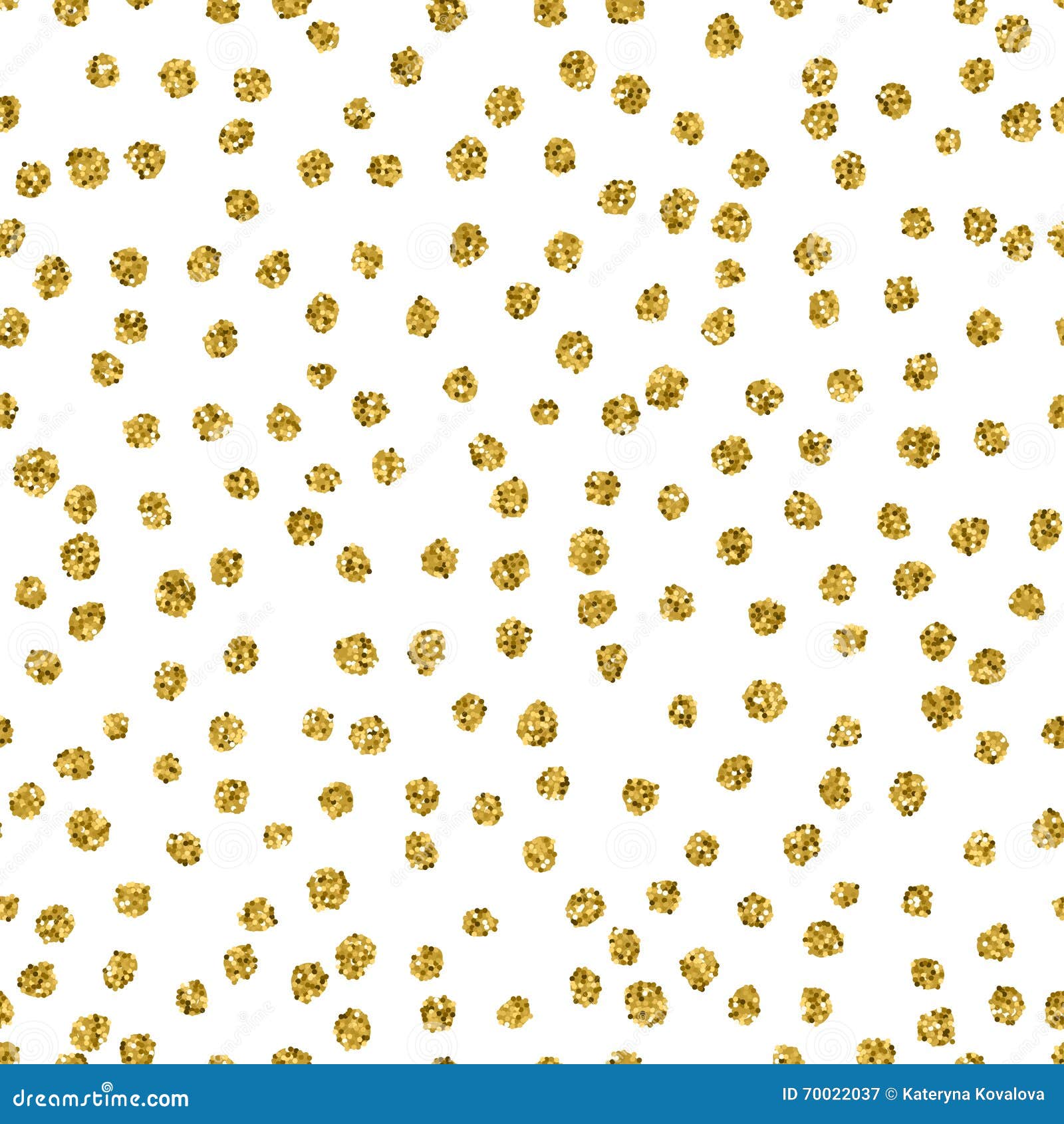 Trendy Gold Spot Vector Seamless Pattern. Stock Vector Illustration of design, decor 70022037
