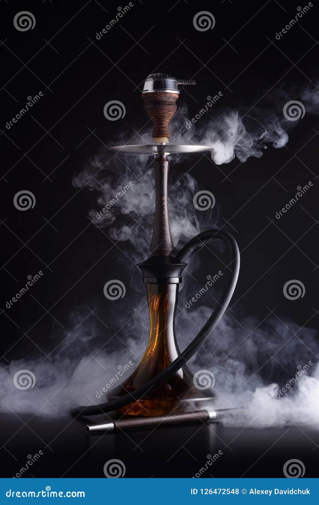 Trendy hookah with smoke stock photo. Image of coal 126472548