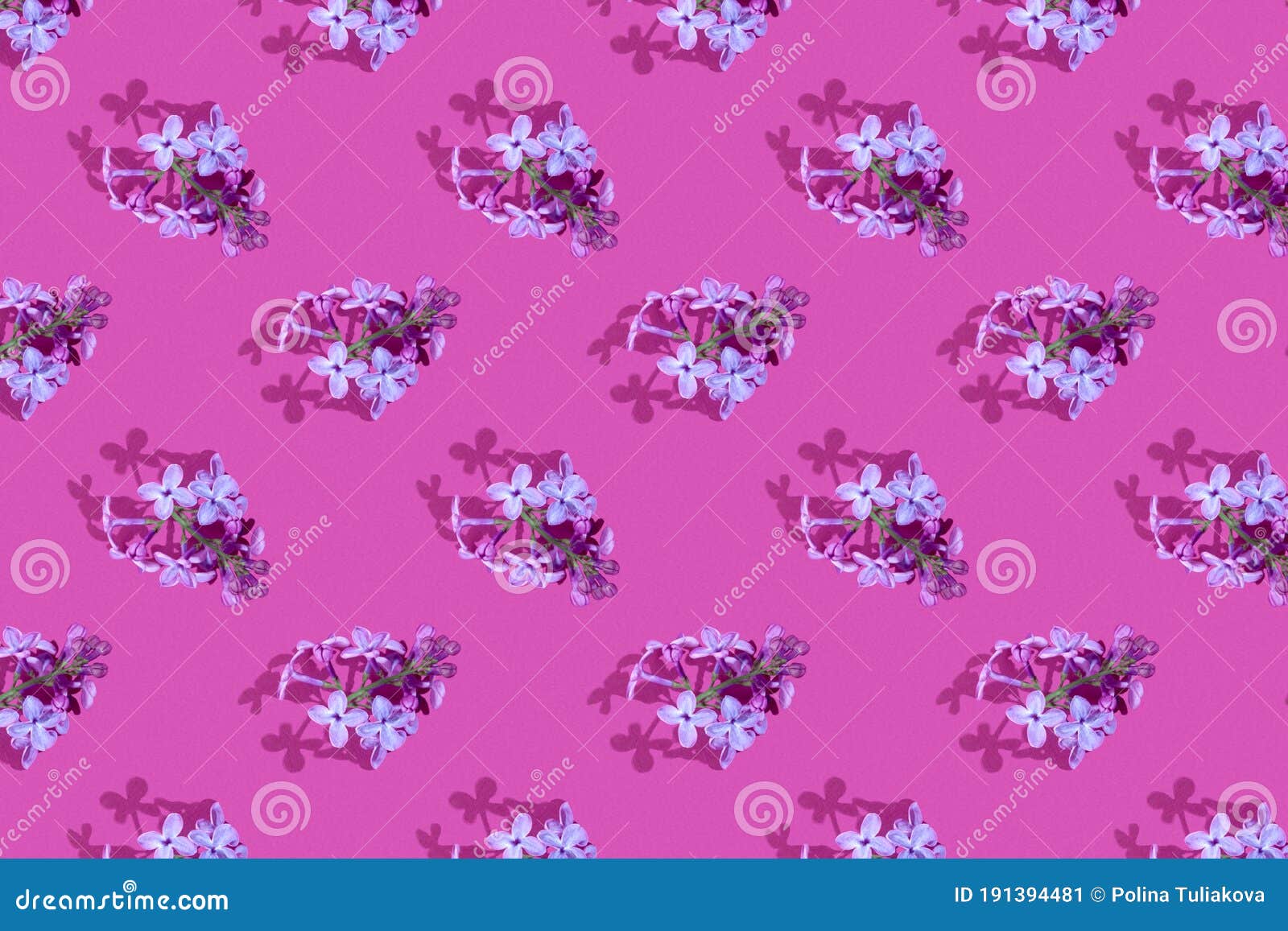 Trendy Isometric Seamless Continuous Pattern with Spring Lilac Flowers ...