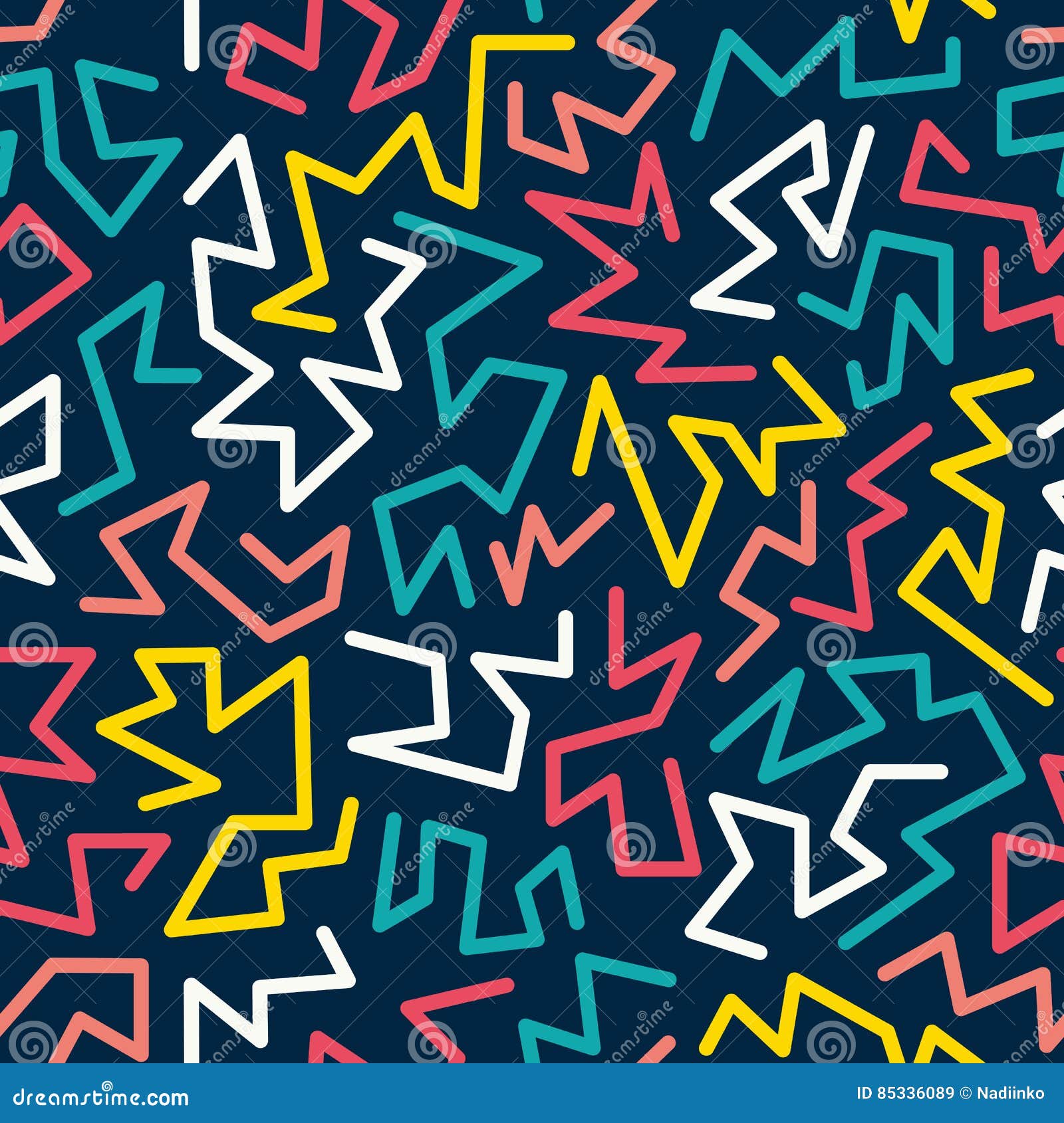 trendy memphis style seamless pattern inspired by 80s, 90s retro fashion . colorful festive hipster background