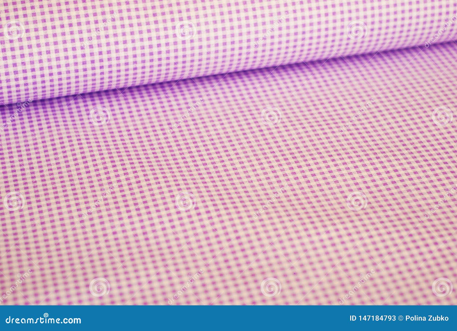 Trendy Pink and White Checkered Cotton Fabric Stock Image Image of