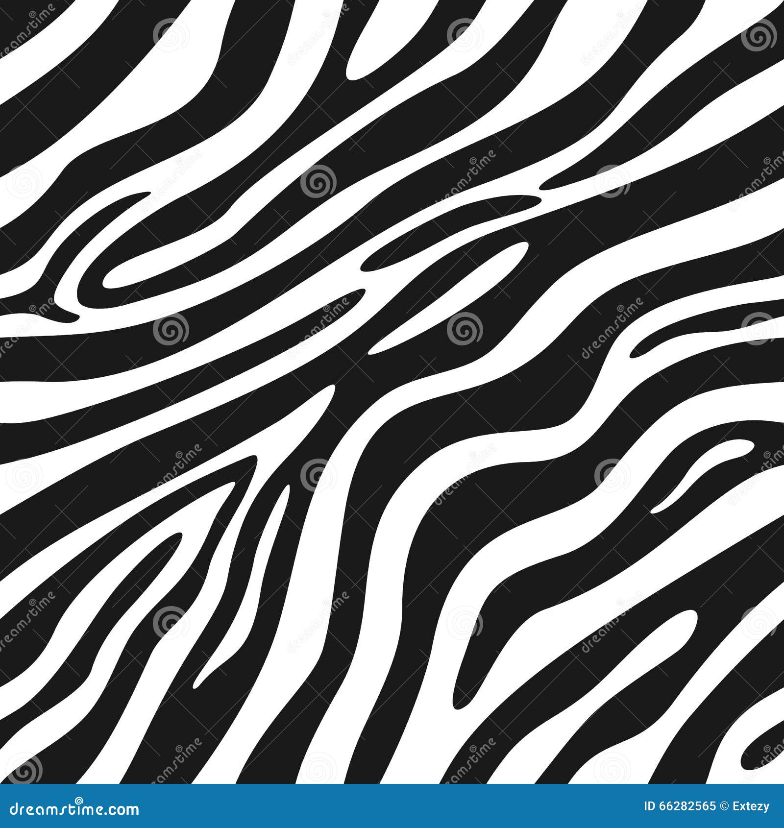 Seamless Zebra Wallpaper. Blue African Design. Stock Photo