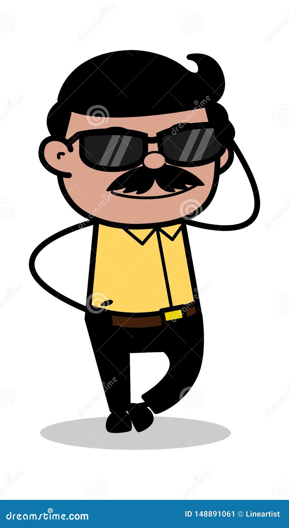 Trendy Sunglasses - Indian Cartoon Man Father Vector Illustration Stock ...