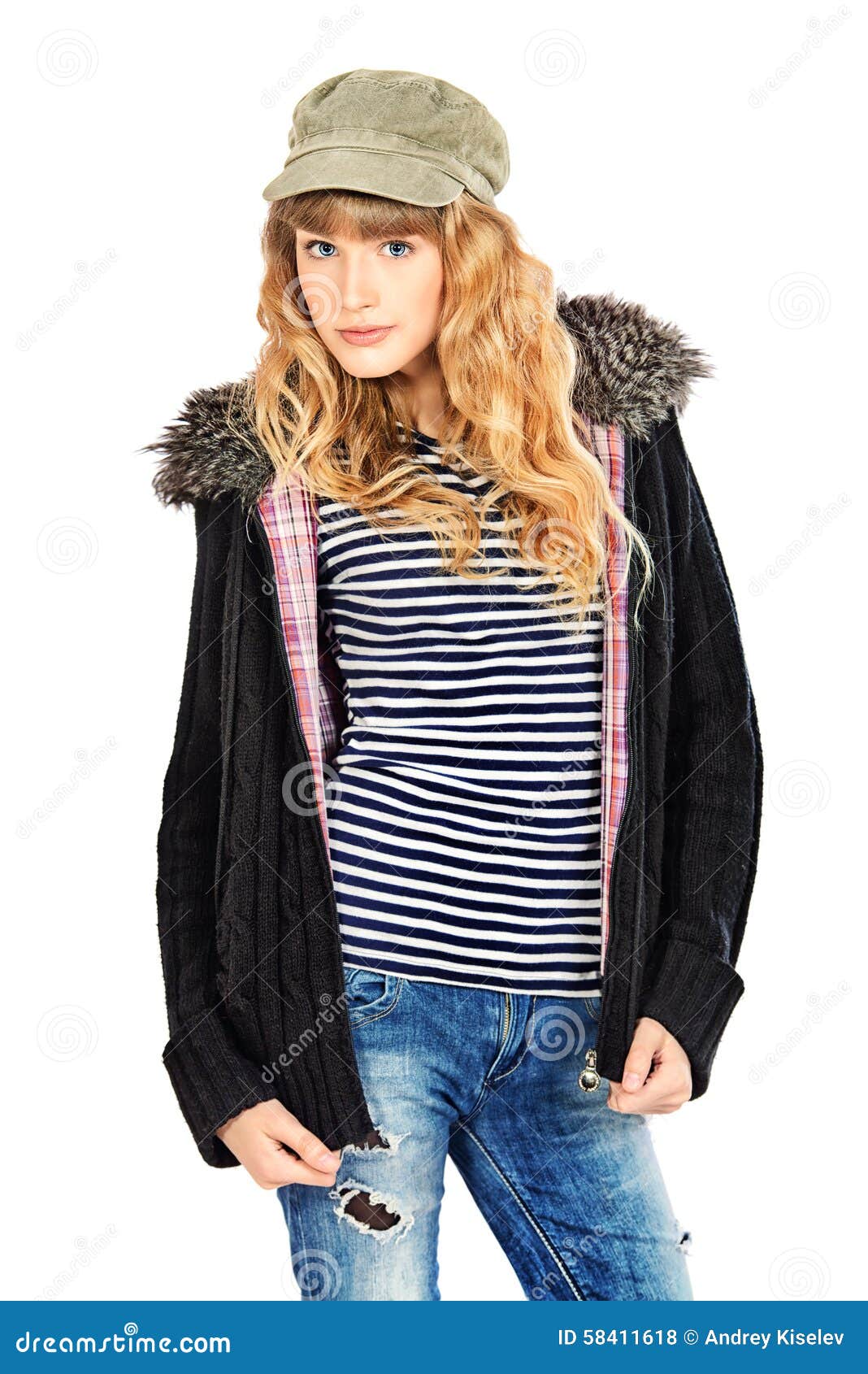 Trendy teen girl stock photo. Image of model, face, child - 58411618